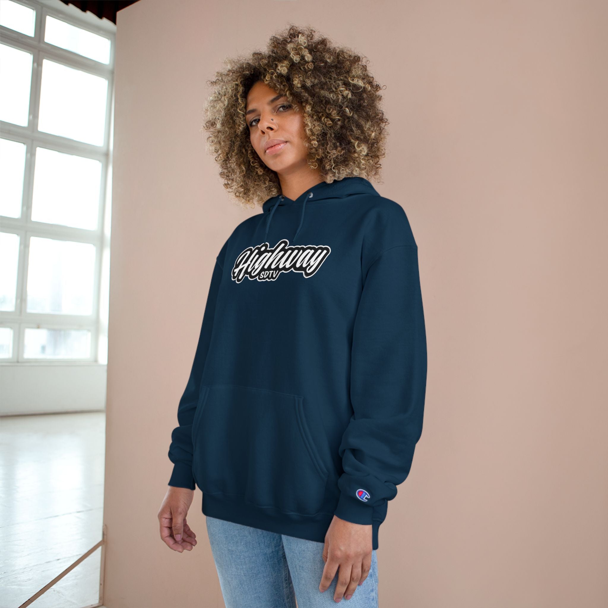 HighwaySDTV Champion Hoodie - Cozy Streetwear, Perfect for Casual Outings, Gifts, Fall/Winter Style, Hoodie for Every Occasion '