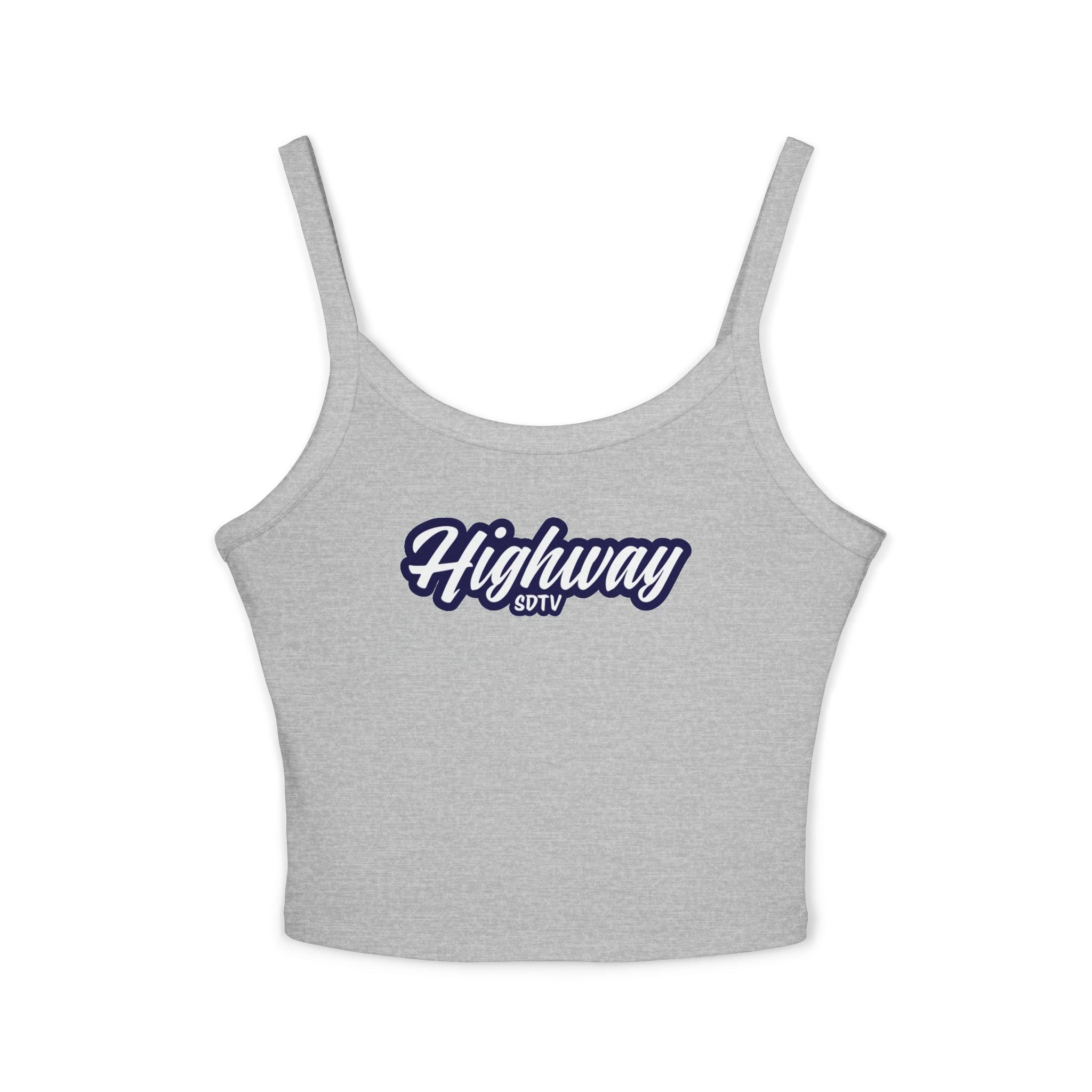 Highway Graphic Spaghetti Strap Tank Top, Feminine Summer Top, Festival Wear, Casual Outfit, Soft Cotton Cami