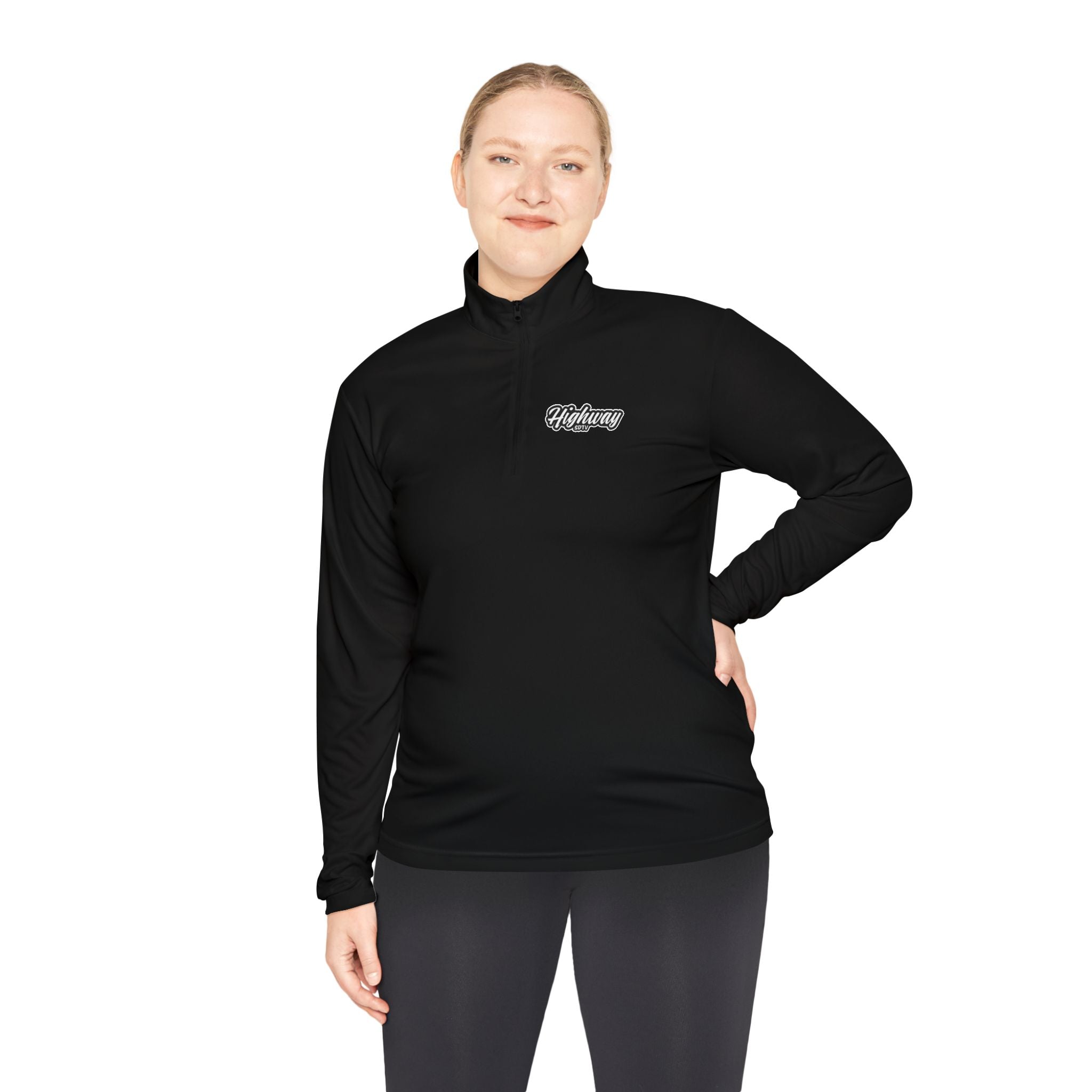 Quarter-Zip Pullover — Minimal 'Vintage' Script Chest Logo