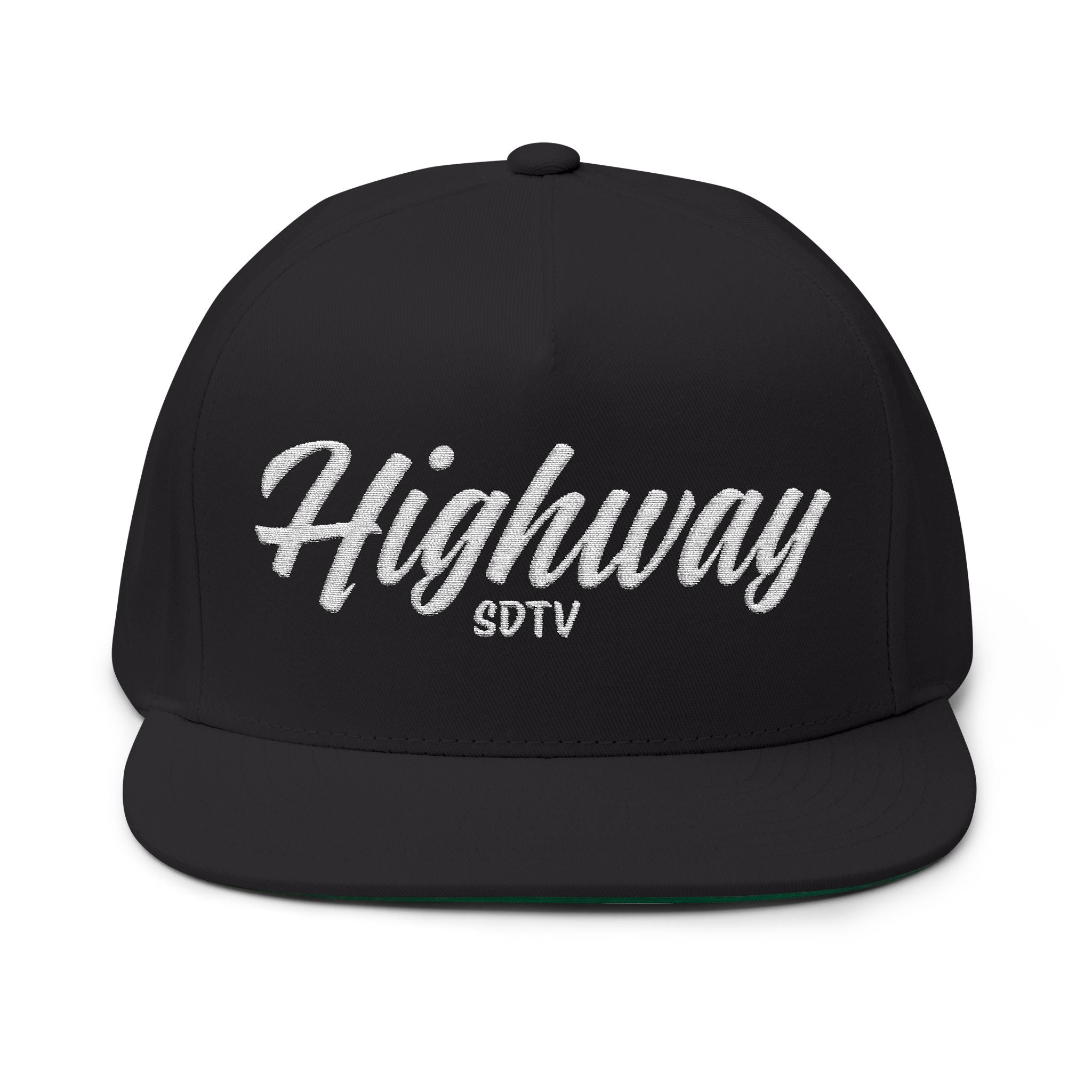 Highway Embroidered Flat Bill Cap | Stylish Snapback Hat for Everyday Wear, Gifts for Him, Fashion Accessory, Casual Cap