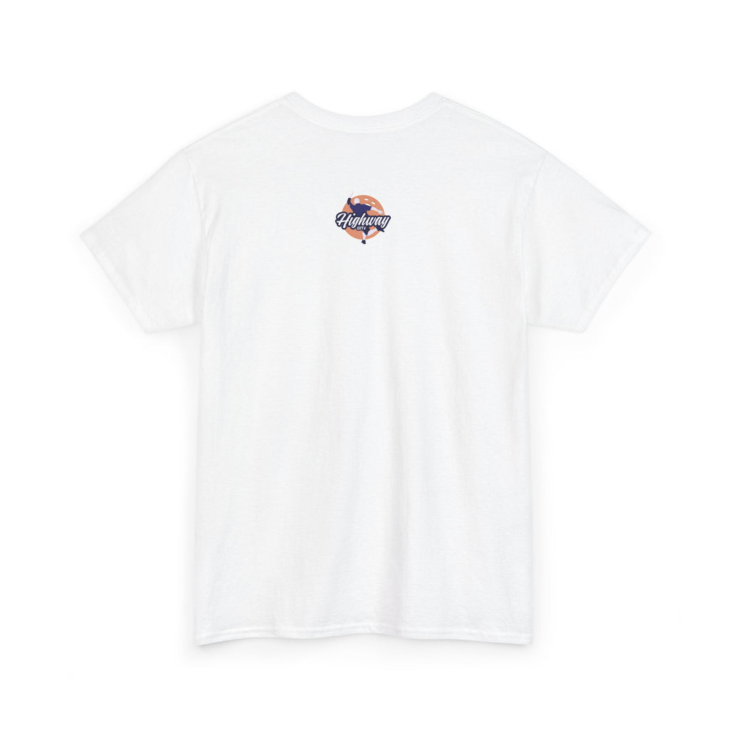 Highway Logo T-Shirt — Retro Script Chest & Mini Back Design