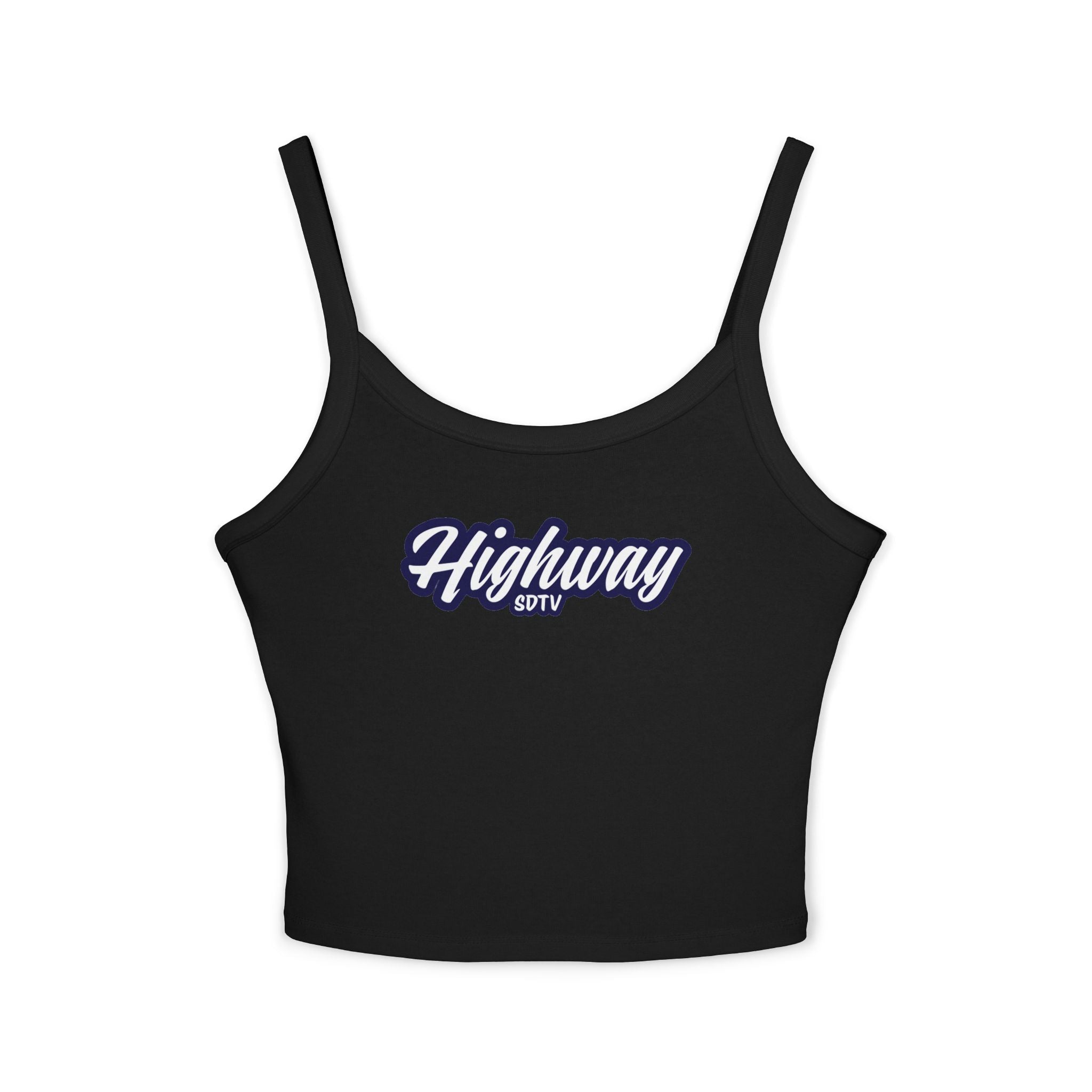 Highway Graphic Spaghetti Strap Tank Top, Feminine Summer Top, Festival Wear, Casual Outfit, Soft Cotton Cami