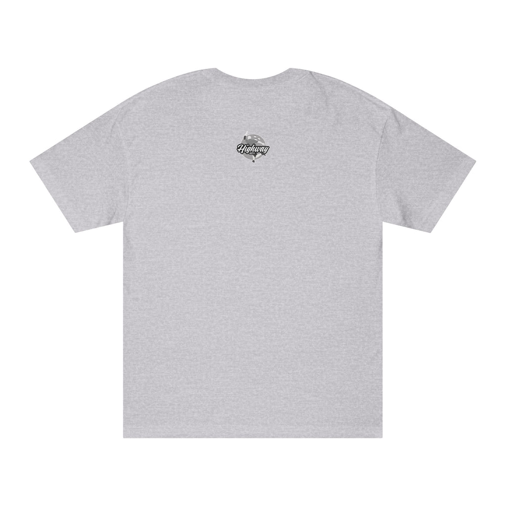 Graphic Tee — Minimal Cross Chest & Small Back Emblem
