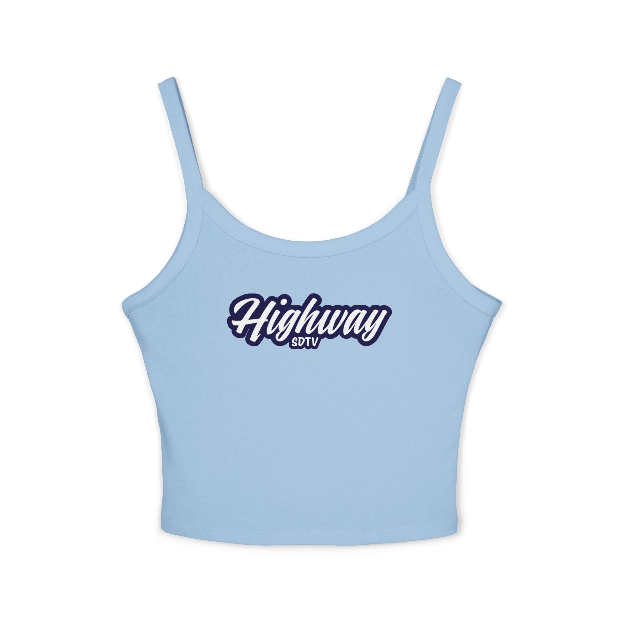 Highway Graphic Spaghetti Strap Tank Top, Feminine Summer Top, Festival Wear, Casual Outfit, Soft Cotton Cami