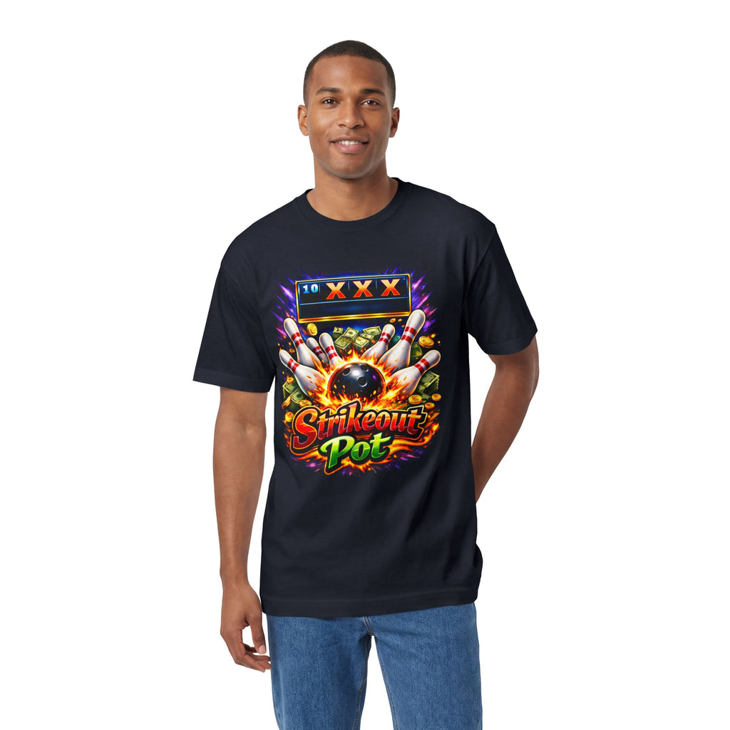 Strikeout Pot Bowling T‑Shirt — Vintage Arcade Bowling Graphic Tee