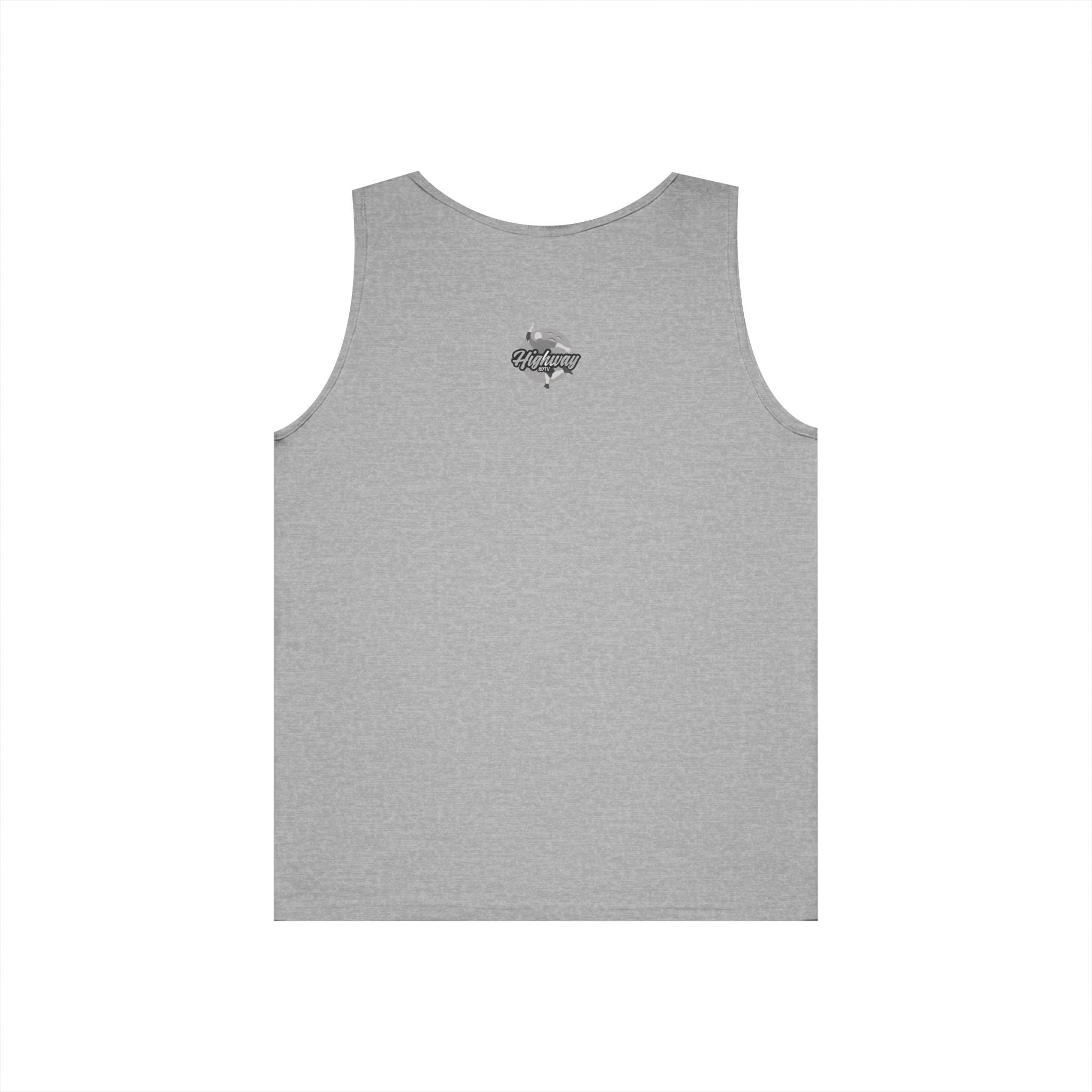 Highway Graphic Unisex Heavy Cotton Tank Top, Summer Casual Wear, Beach Outfit, Festival Clothing, Gift for Travelers