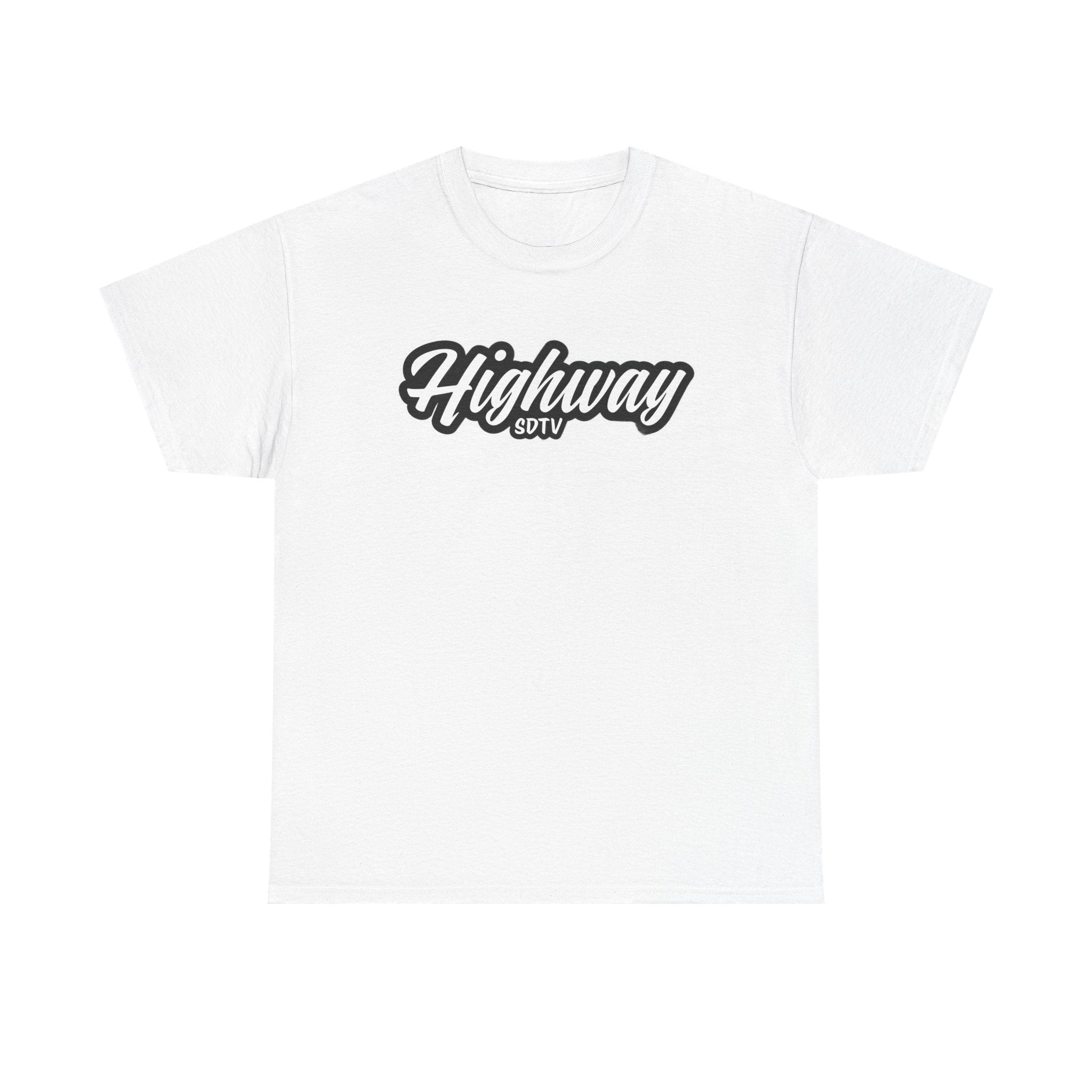 Highway Logo T-Shirt — Retro Script Chest & Mini Back Design