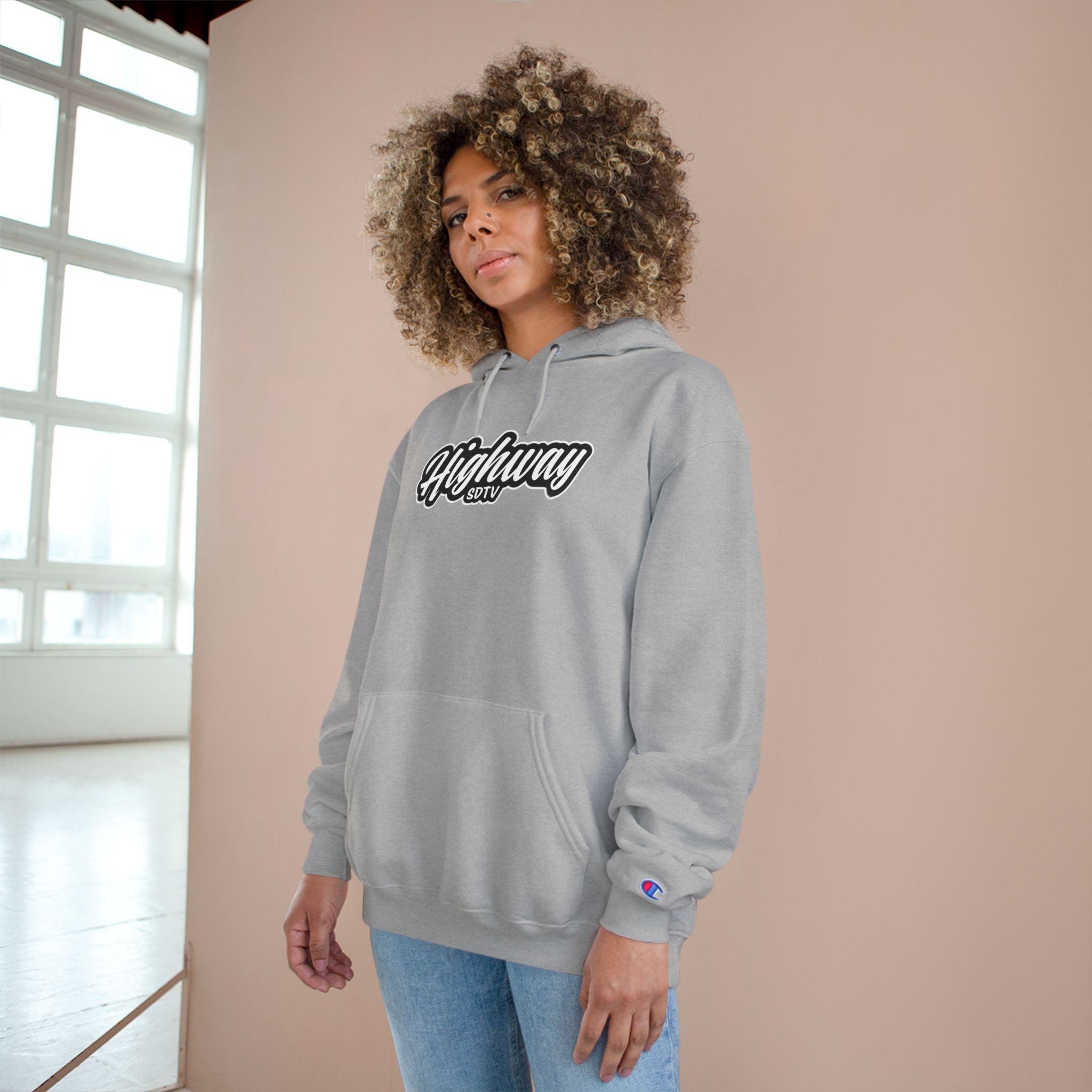 HighwaySDTV Champion Hoodie - Cozy Streetwear, Perfect for Casual Outings, Gifts, Fall/Winter Style, Hoodie for Every Occasion '
