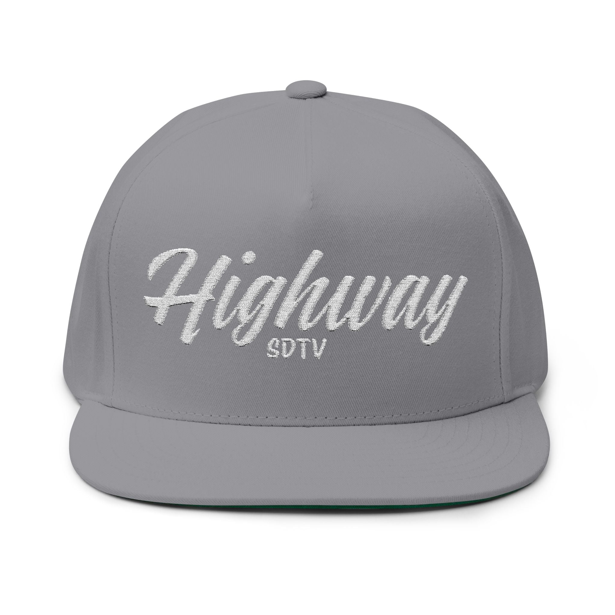 Highway Embroidered Flat Bill Cap | Stylish Snapback Hat for Everyday Wear, Gifts for Him, Fashion Accessory, Casual Cap