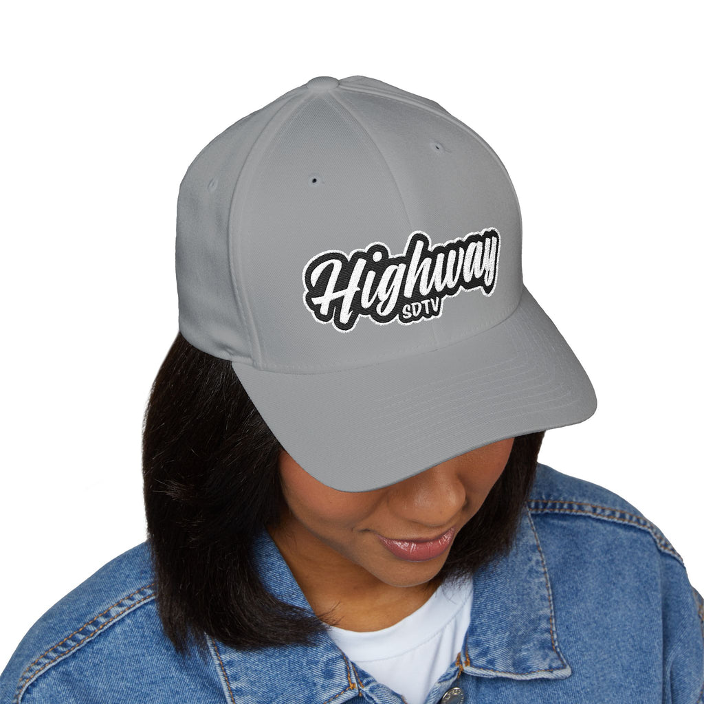 Highway Structured Cap | Embroidered White Cap, Urban Fashion, Unisex Gift, Summer Accessory, Streetwear, Dad Hat