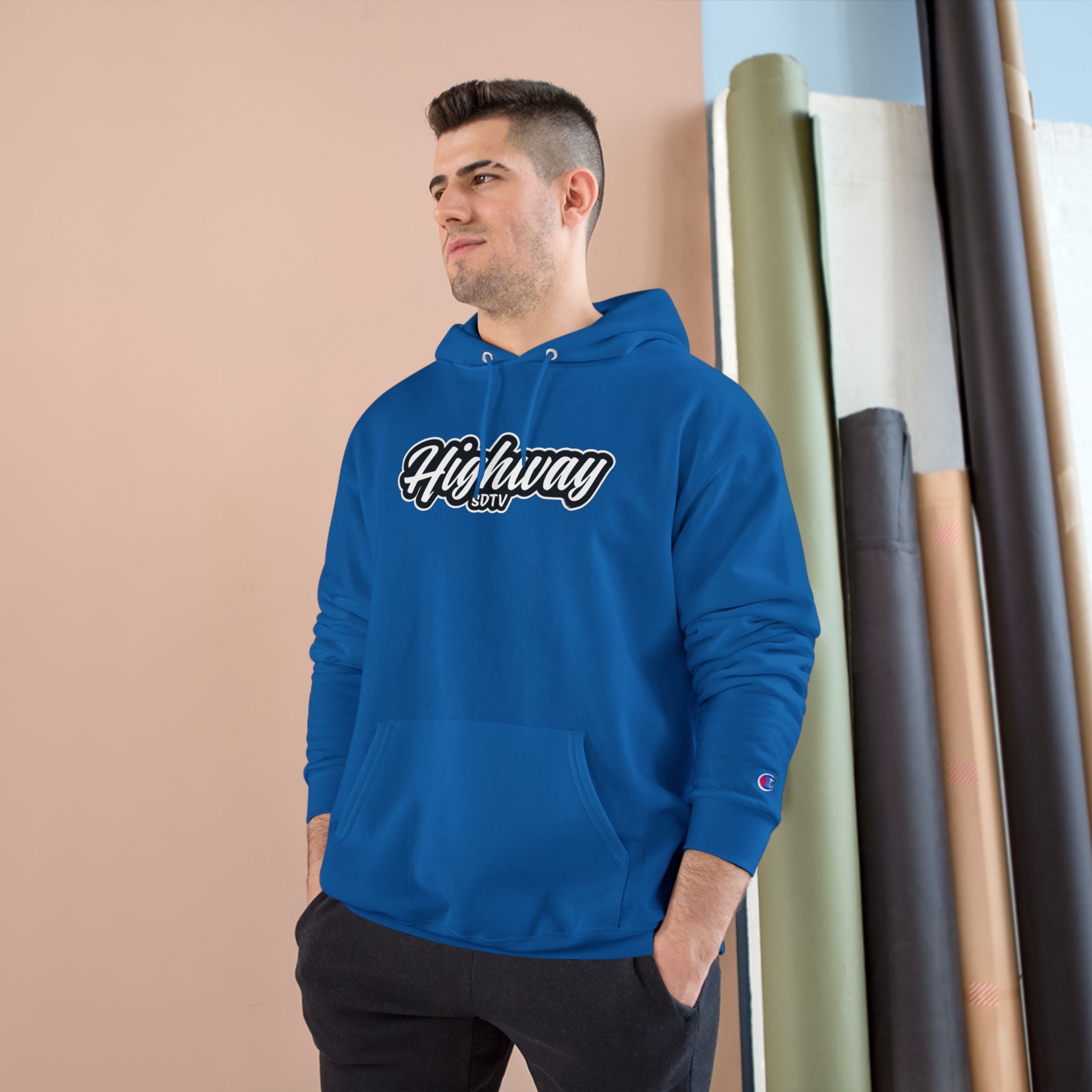 HighwaySDTV Champion Hoodie - Cozy Streetwear, Perfect for Casual Outings, Gifts, Fall/Winter Style, Hoodie for Every Occasion '