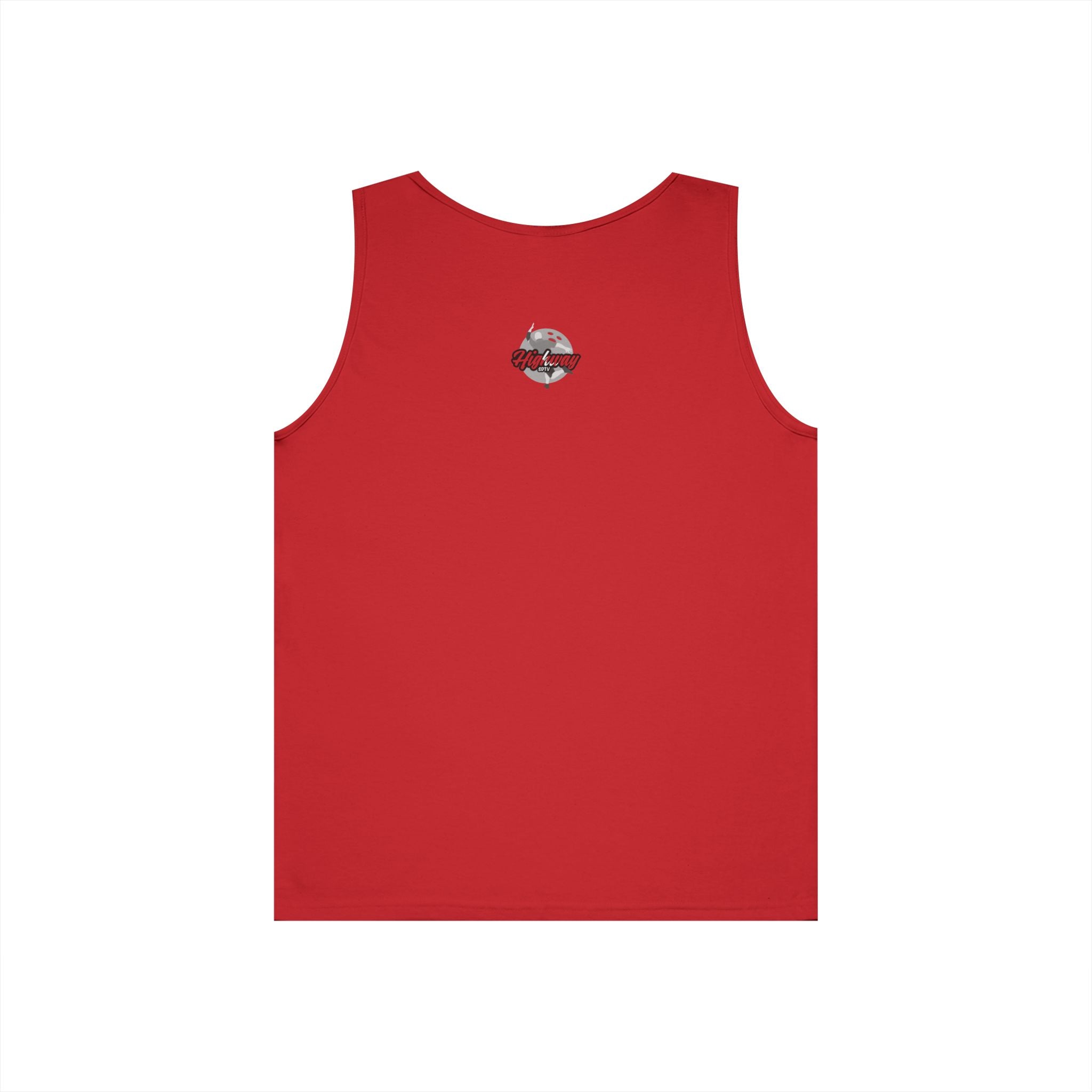 Highway Graphic Unisex Heavy Cotton Tank Top, Summer Casual Wear, Beach Outfit, Festival Clothing, Gift for Travelers