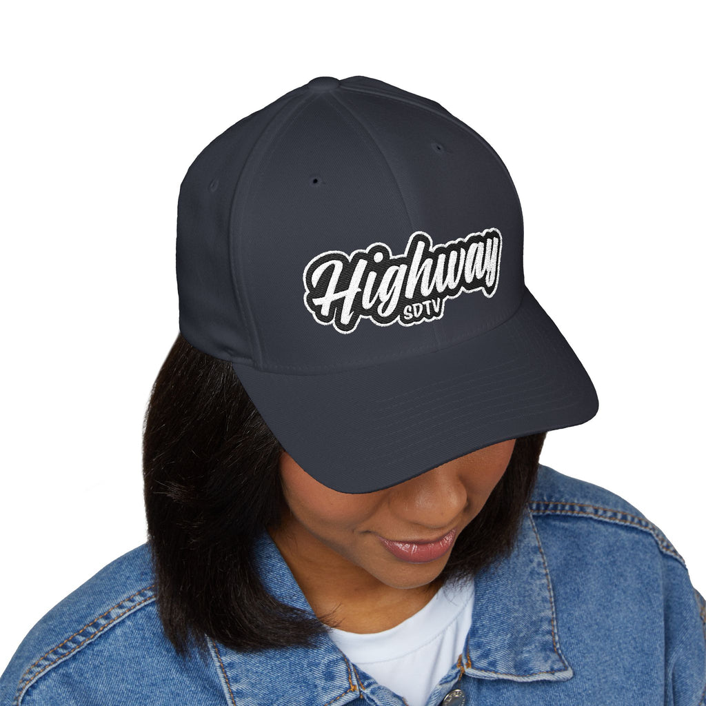 Highway Structured Cap | Embroidered White Cap, Urban Fashion, Unisex Gift, Summer Accessory, Streetwear, Dad Hat