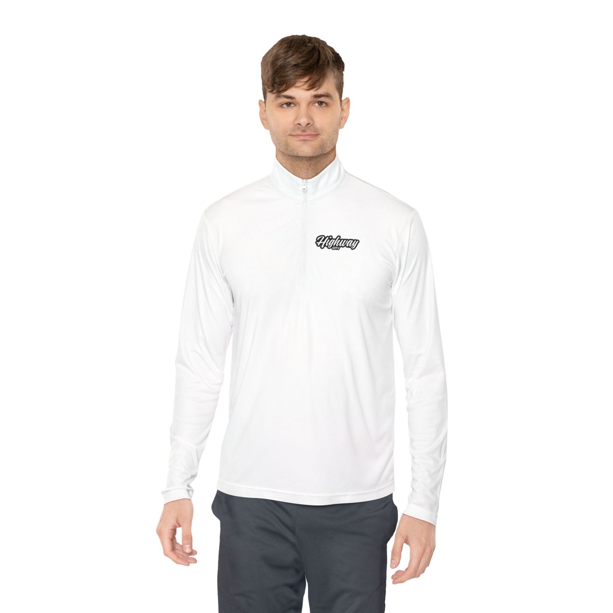 Quarter-Zip Pullover — Minimal 'Vintage' Script Chest Logo