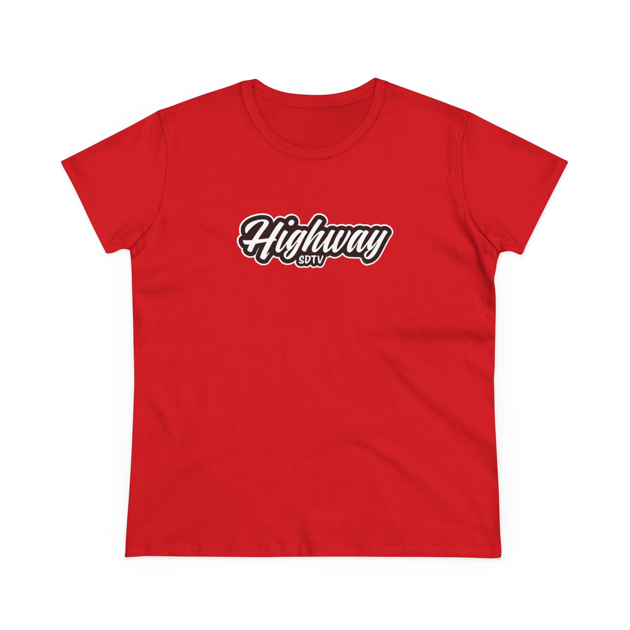 Highway SDTV Women's Midweight Cotton Tee | Casual Shirt, Graphic Top, Summer Outfit, Gift for Her, Trendy Fashion
