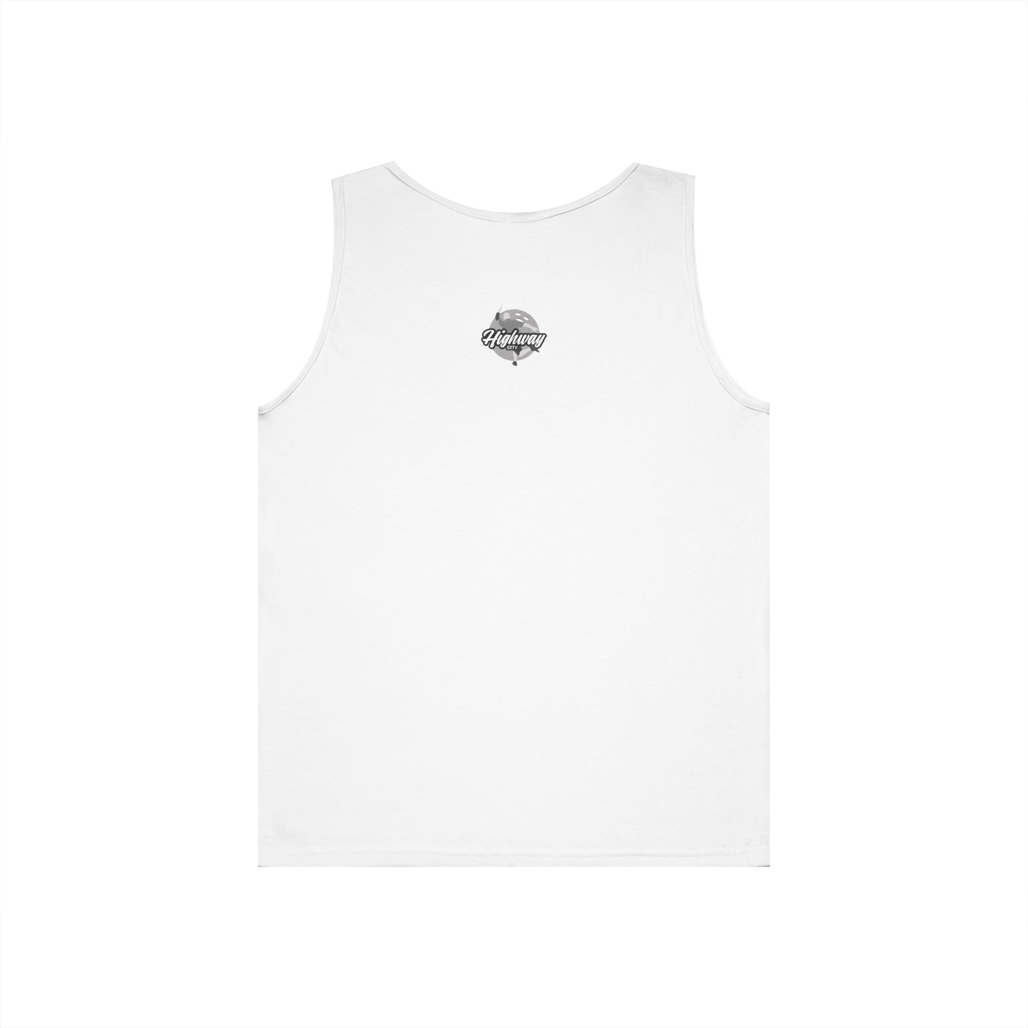 Highway Graphic Unisex Heavy Cotton Tank Top, Summer Casual Wear, Beach Outfit, Festival Clothing, Gift for Travelers