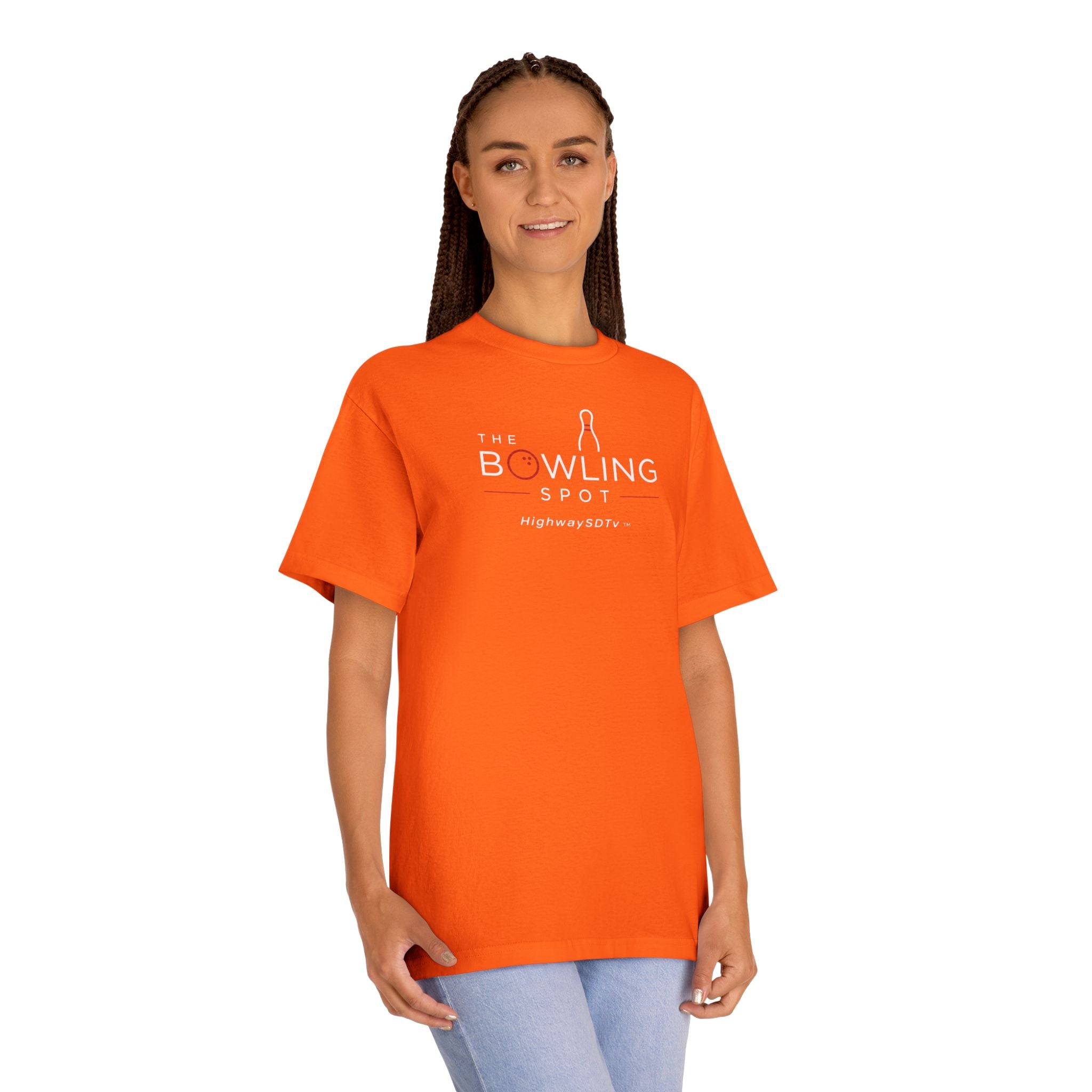 Bowling Spot Logo Tee — The Bowling Spot Highway 30TV Orange T-Shirt