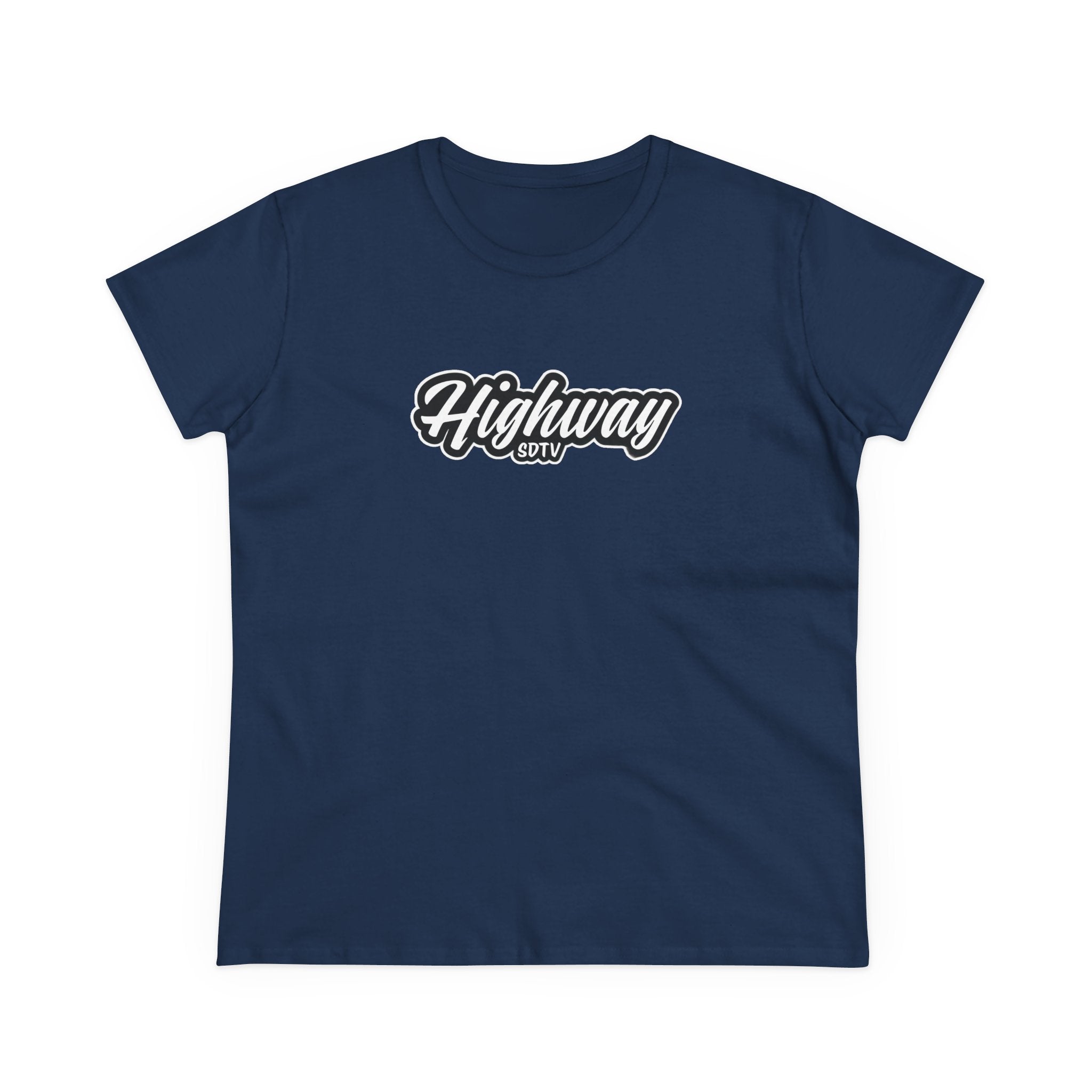 Highway SDTV Women's Midweight Cotton Tee | Casual Shirt, Graphic Top, Summer Outfit, Gift for Her, Trendy Fashion