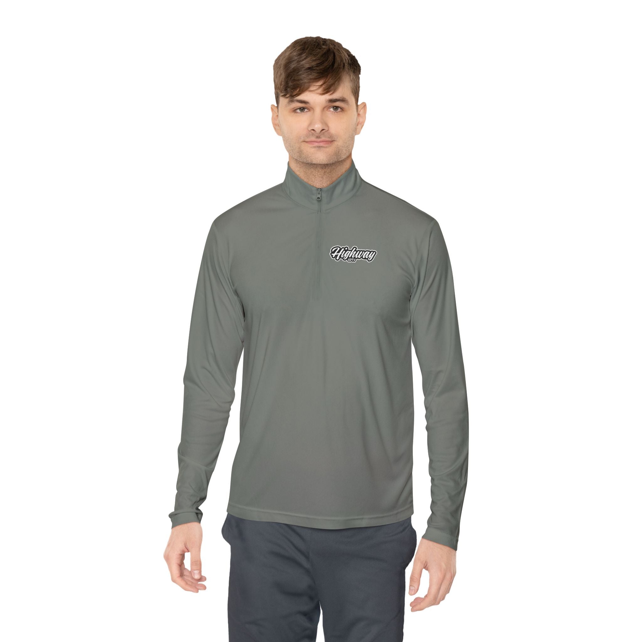Quarter-Zip Pullover — Minimal 'Vintage' Script Chest Logo