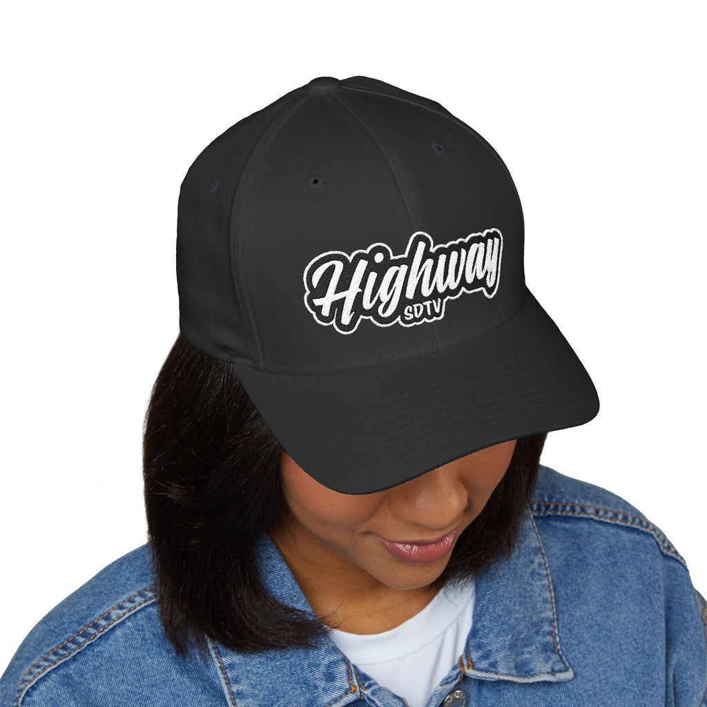 Highway Structured Cap | Embroidered White Cap, Urban Fashion, Unisex Gift, Summer Accessory, Streetwear, Dad Hat