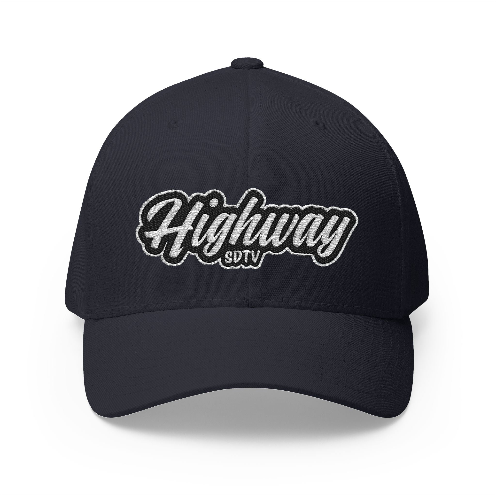 Highway Structured Cap | Embroidered White Cap, Urban Fashion, Unisex Gift, Summer Accessory, Streetwear, Dad Hat