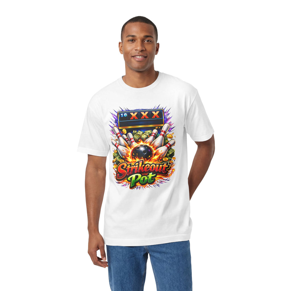 Strikeout Pot Bowling T‑Shirt — Vintage Arcade Bowling Graphic Tee