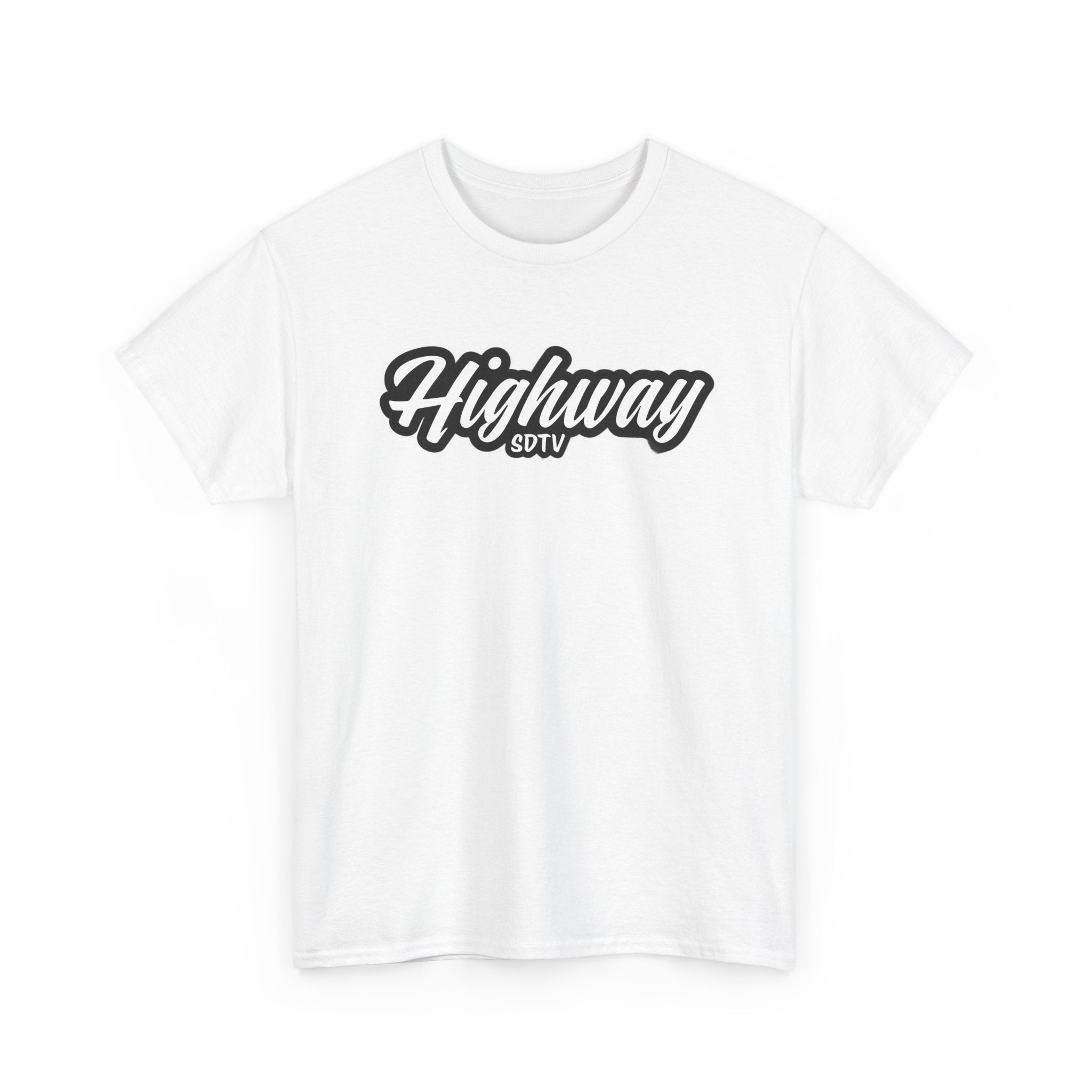 Highway Logo T-Shirt — Retro Script Chest & Mini Back Design