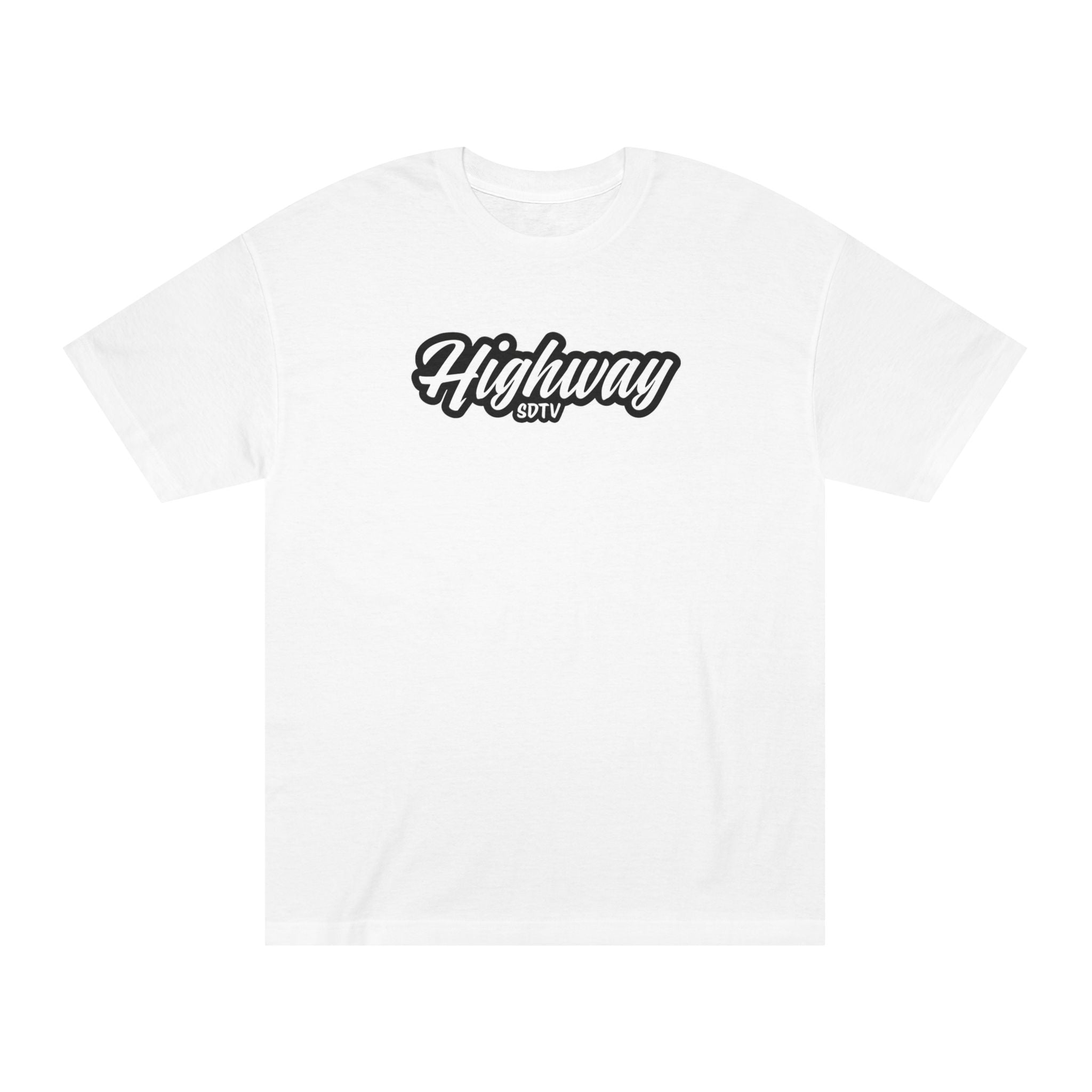 Highway Logo Tee — Retro Script 'Highway SDTV' Graphic T-Shirt