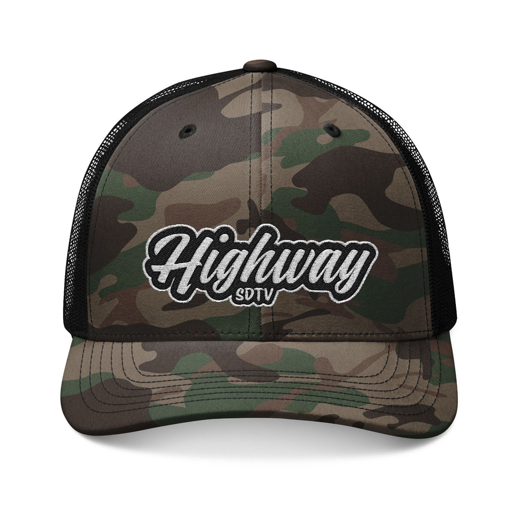 Camouflage Embroidered Trucker Hat for Outdoors, Casual Style Cap, Unisex Gift, Adventure Gear, Trendy Fashion Accessory