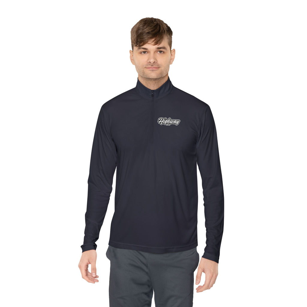 Quarter-Zip Pullover — Minimal 'Vintage' Script Chest Logo