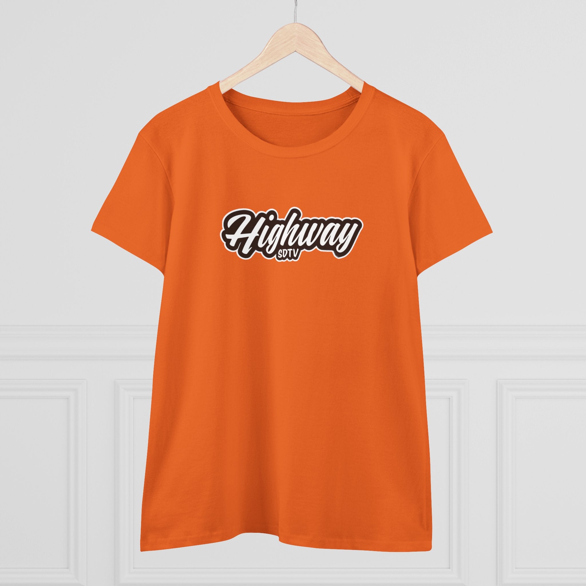 Highway SDTV Women's Midweight Cotton Tee | Casual Shirt, Graphic Top, Summer Outfit, Gift for Her, Trendy Fashion