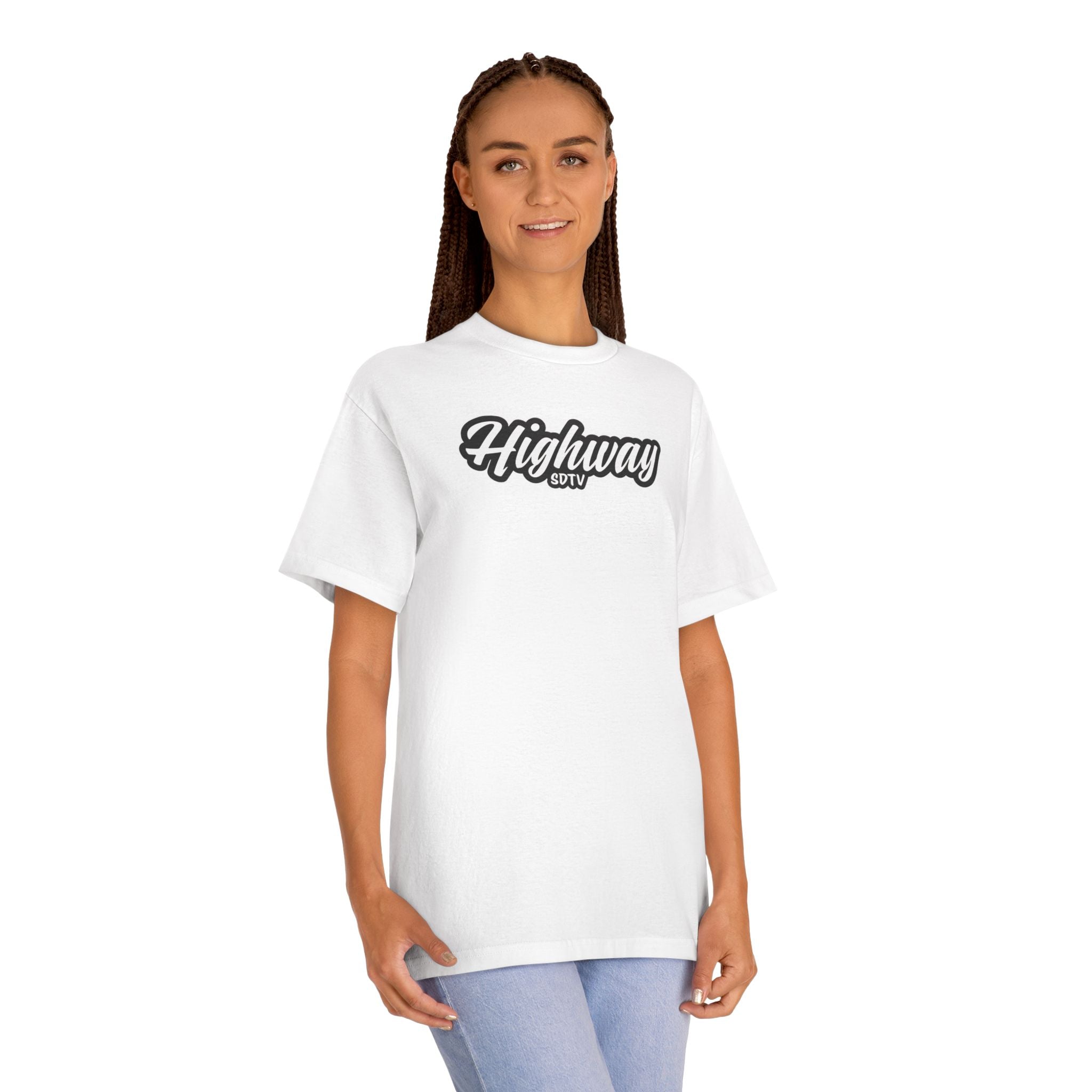Highway Logo Tee — Retro Script 'Highway SDTV' Graphic T-Shirt