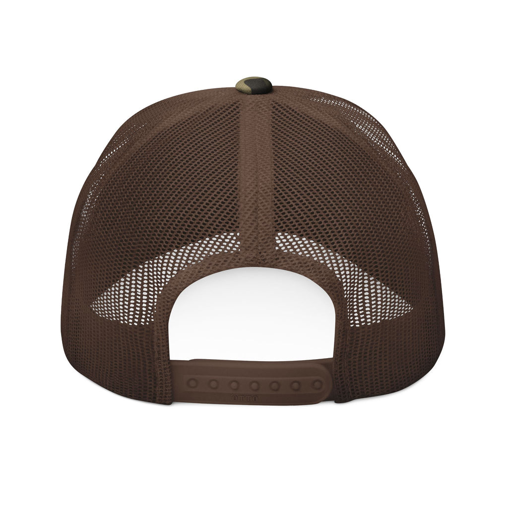 Camouflage Embroidered Trucker Hat for Outdoors, Casual Style Cap, Unisex Gift, Adventure Gear, Trendy Fashion Accessory