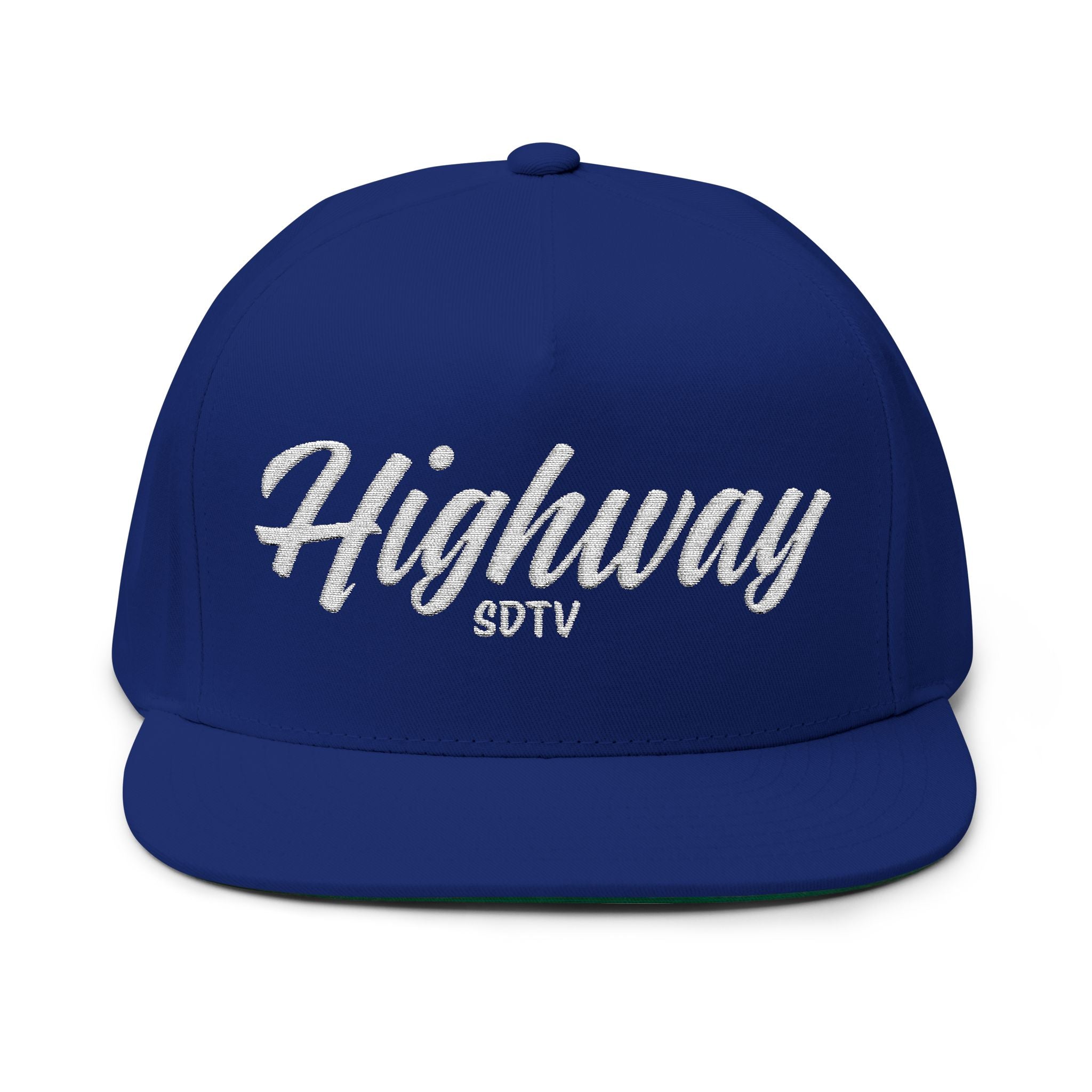 Highway Embroidered Flat Bill Cap | Stylish Snapback Hat for Everyday Wear, Gifts for Him, Fashion Accessory, Casual Cap
