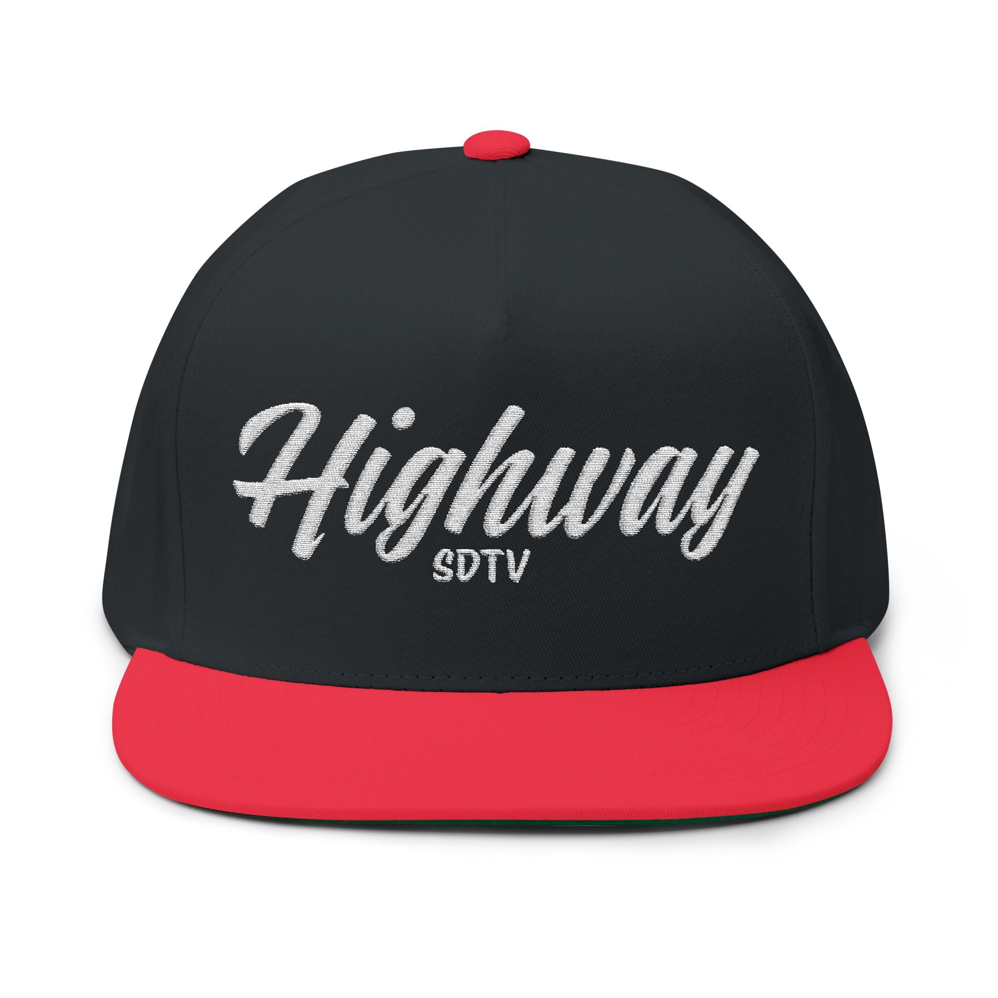 Highway Embroidered Flat Bill Cap | Stylish Snapback Hat for Everyday Wear, Gifts for Him, Fashion Accessory, Casual Cap