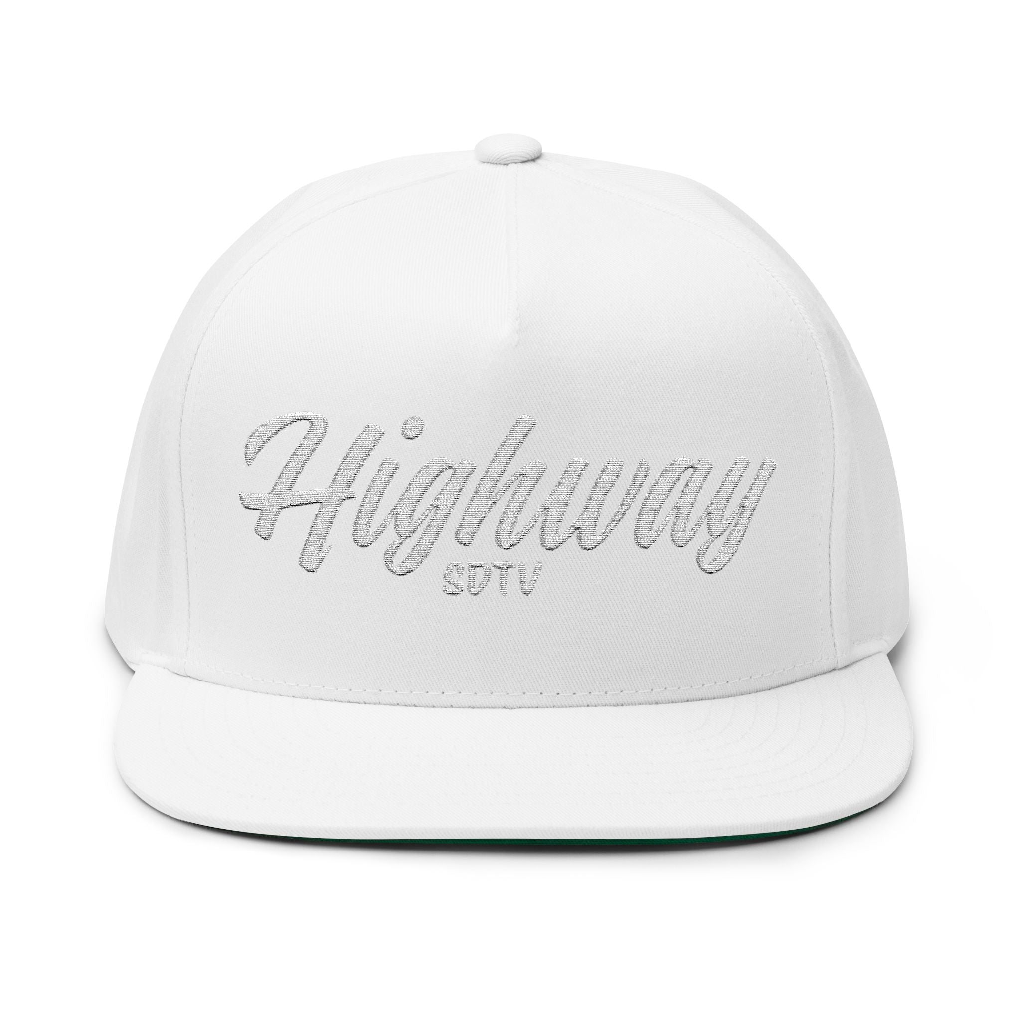 Highway Embroidered Flat Bill Cap | Stylish Snapback Hat for Everyday Wear, Gifts for Him, Fashion Accessory, Casual Cap