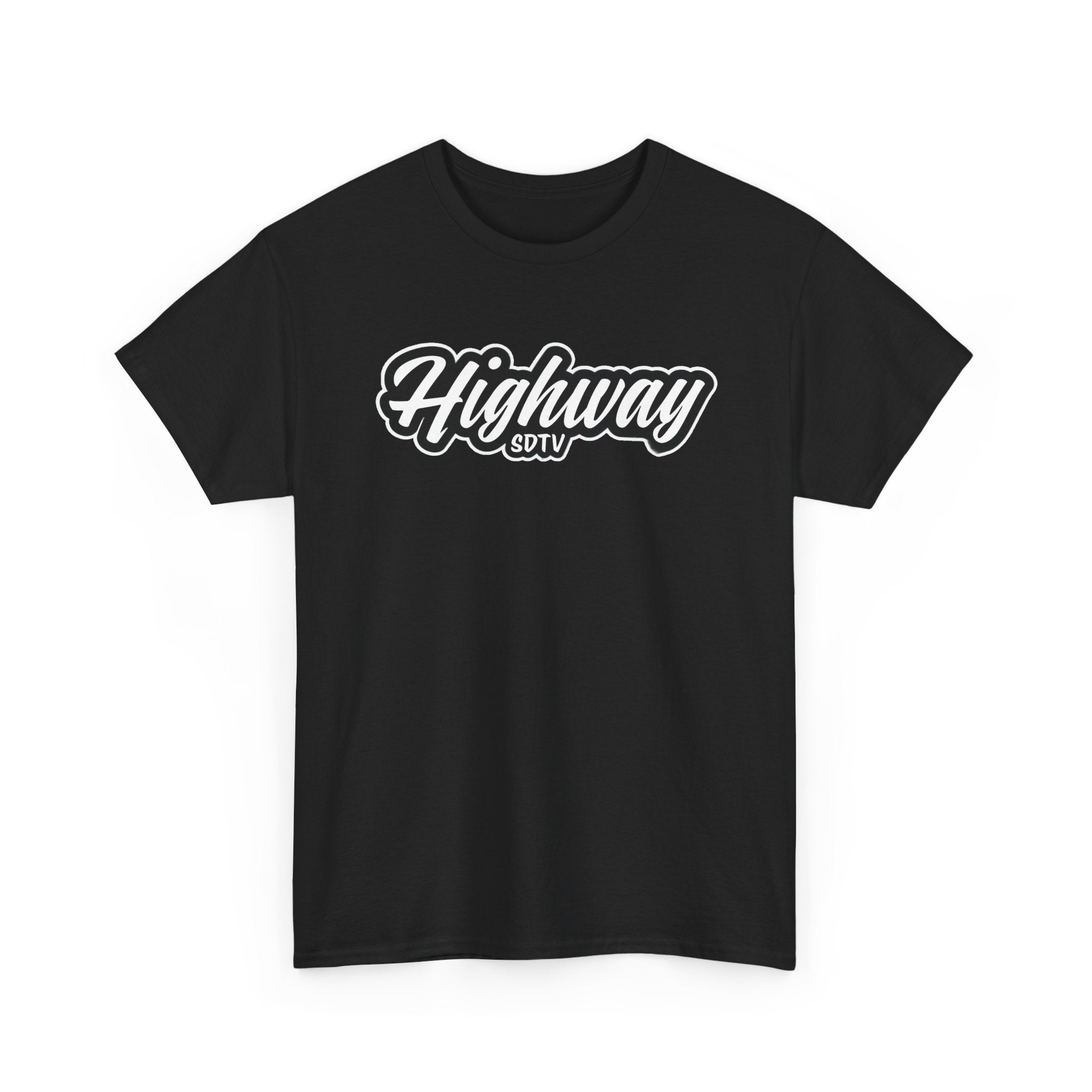 Highway Logo T-Shirt — Retro Script Chest & Mini Back Design
