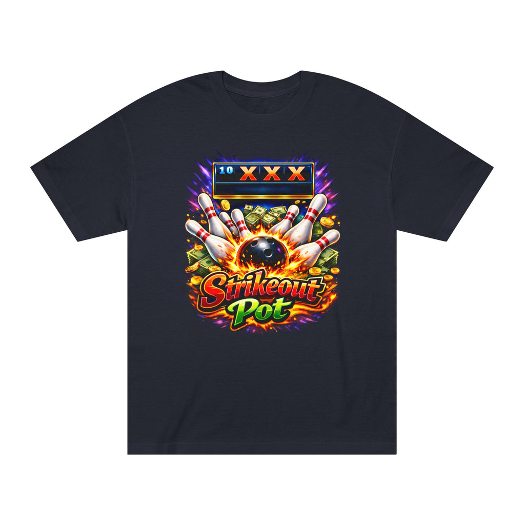 Strikeout Pot Bowling T‑Shirt — Vintage Arcade Bowling Graphic Tee