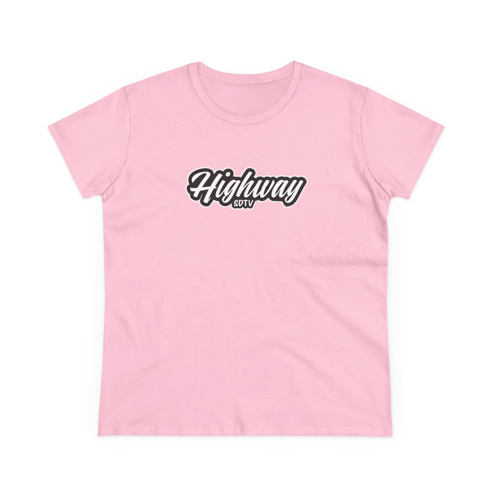 Highway SDTV Women's Midweight Cotton Tee | Casual Shirt, Graphic Top, Summer Outfit, Gift for Her, Trendy Fashion