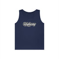 Highway Graphic Unisex Heavy Cotton Tank Top, Summer Casual Wear, Beach Outfit, Festival Clothing, Gift for Travelers