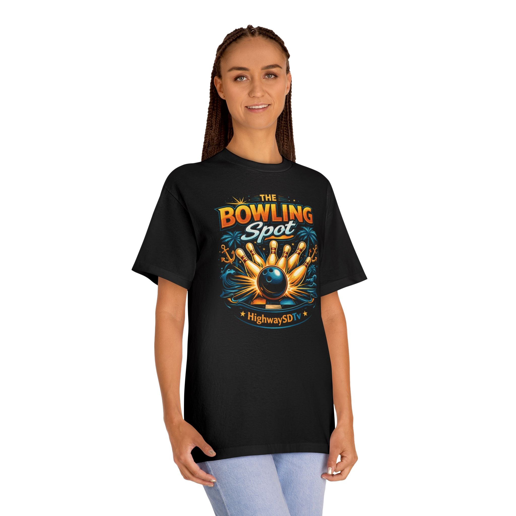 Bowling Spot Tee — Retro Bowling Alley Graphic Shirt
