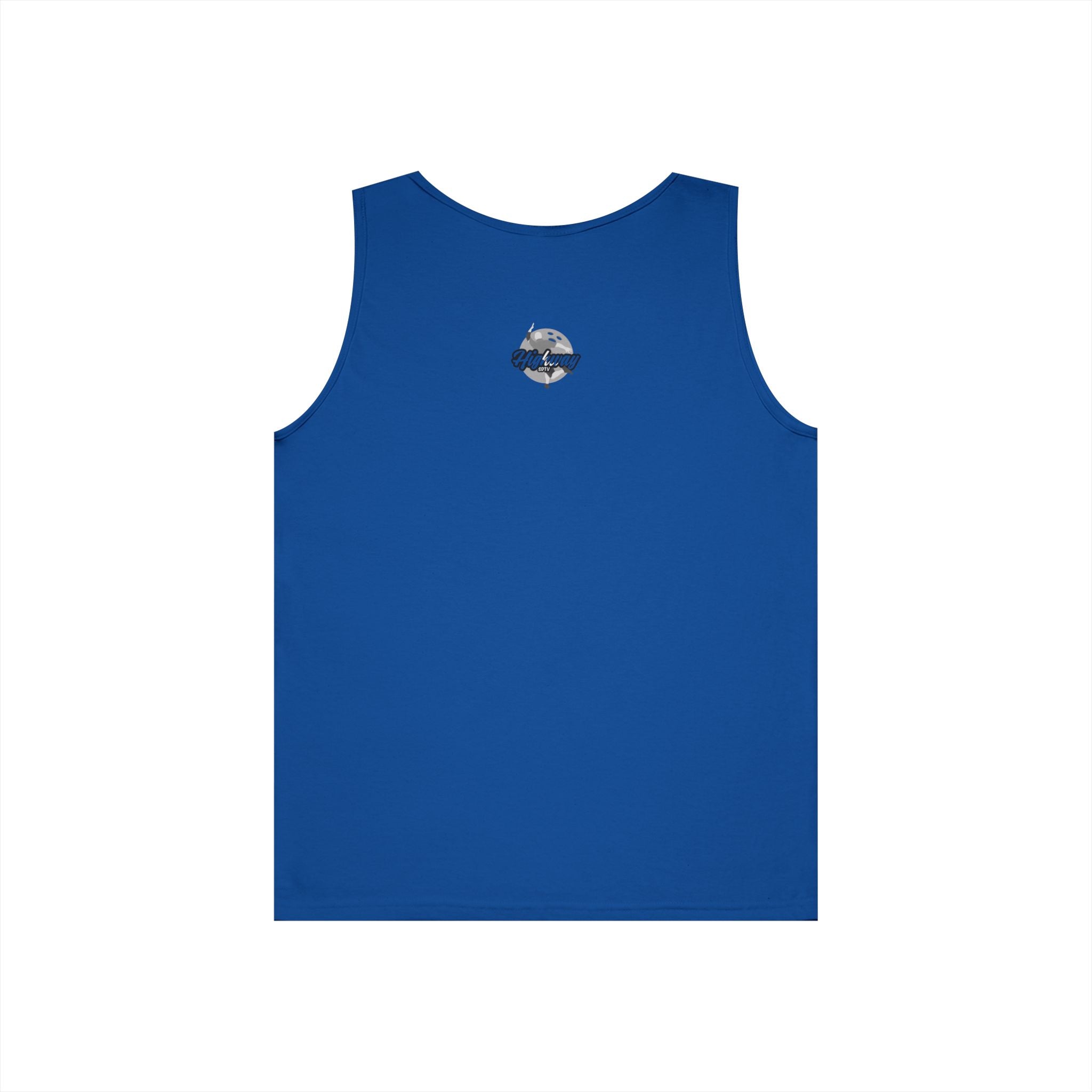 Highway Graphic Unisex Heavy Cotton Tank Top, Summer Casual Wear, Beach Outfit, Festival Clothing, Gift for Travelers
