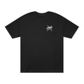 Graphic Tee — Minimal Cross Chest & Small Back Emblem
