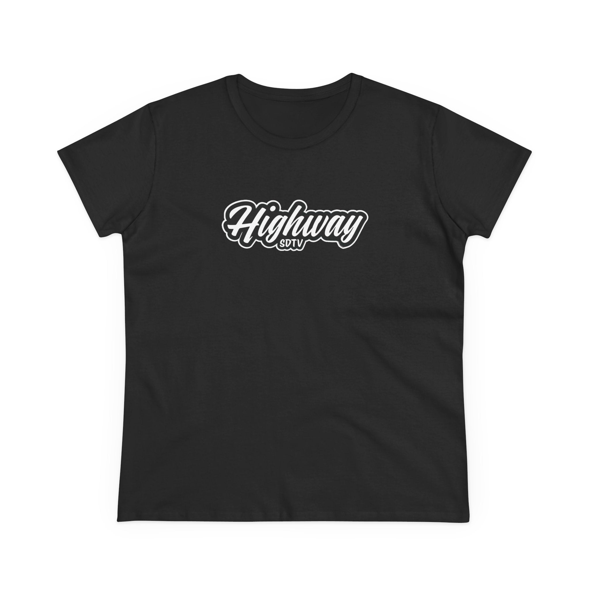 Highway SDTV Women's Midweight Cotton Tee | Casual Shirt, Graphic Top, Summer Outfit, Gift for Her, Trendy Fashion