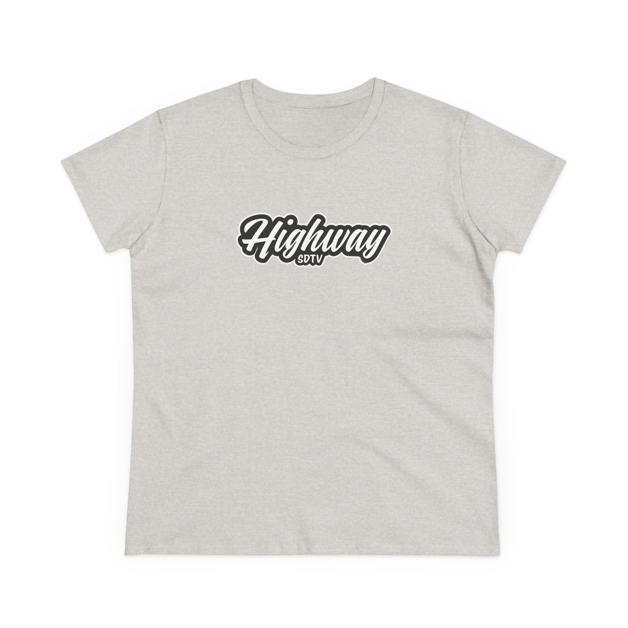 Highway SDTV Women's Midweight Cotton Tee | Casual Shirt, Graphic Top, Summer Outfit, Gift for Her, Trendy Fashion