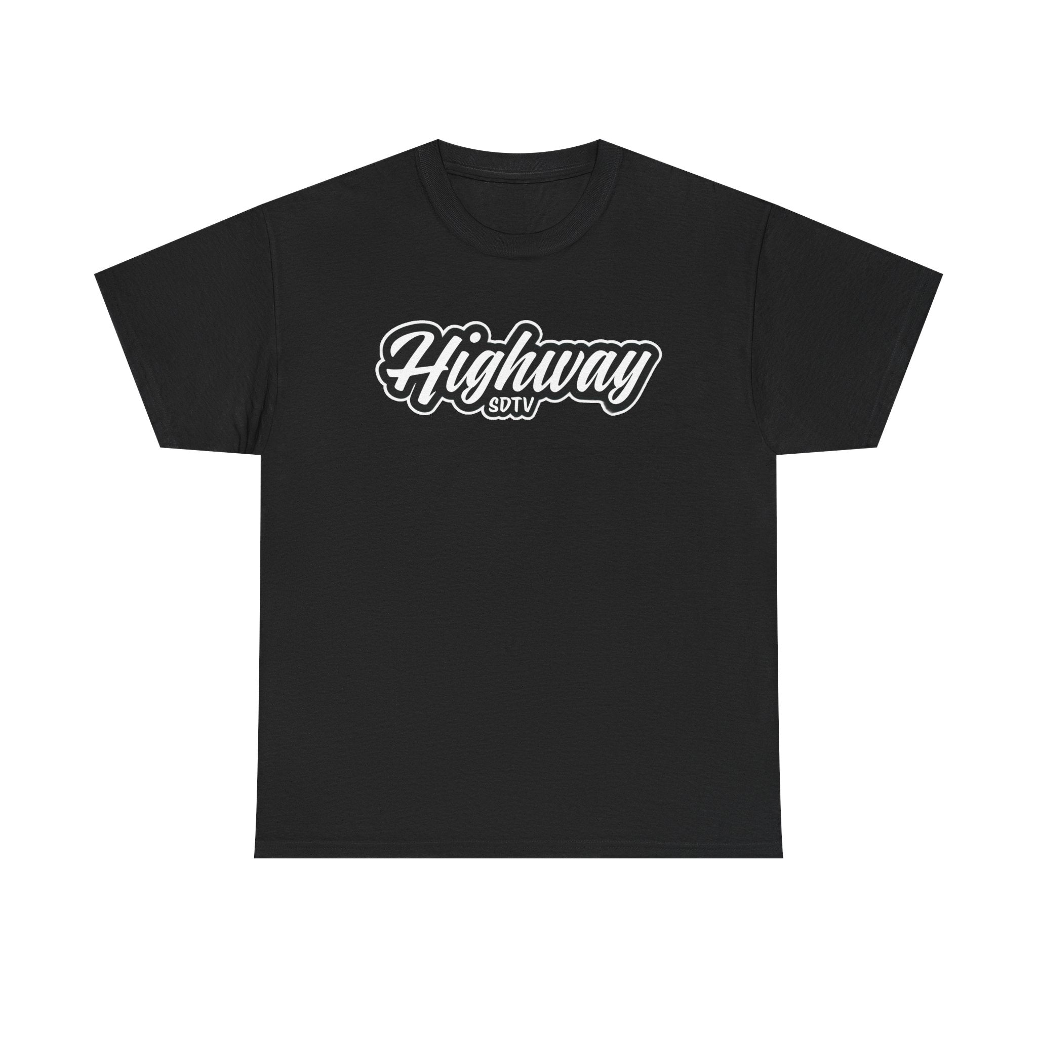 Highway Logo T-Shirt — Retro Script Chest & Mini Back Design