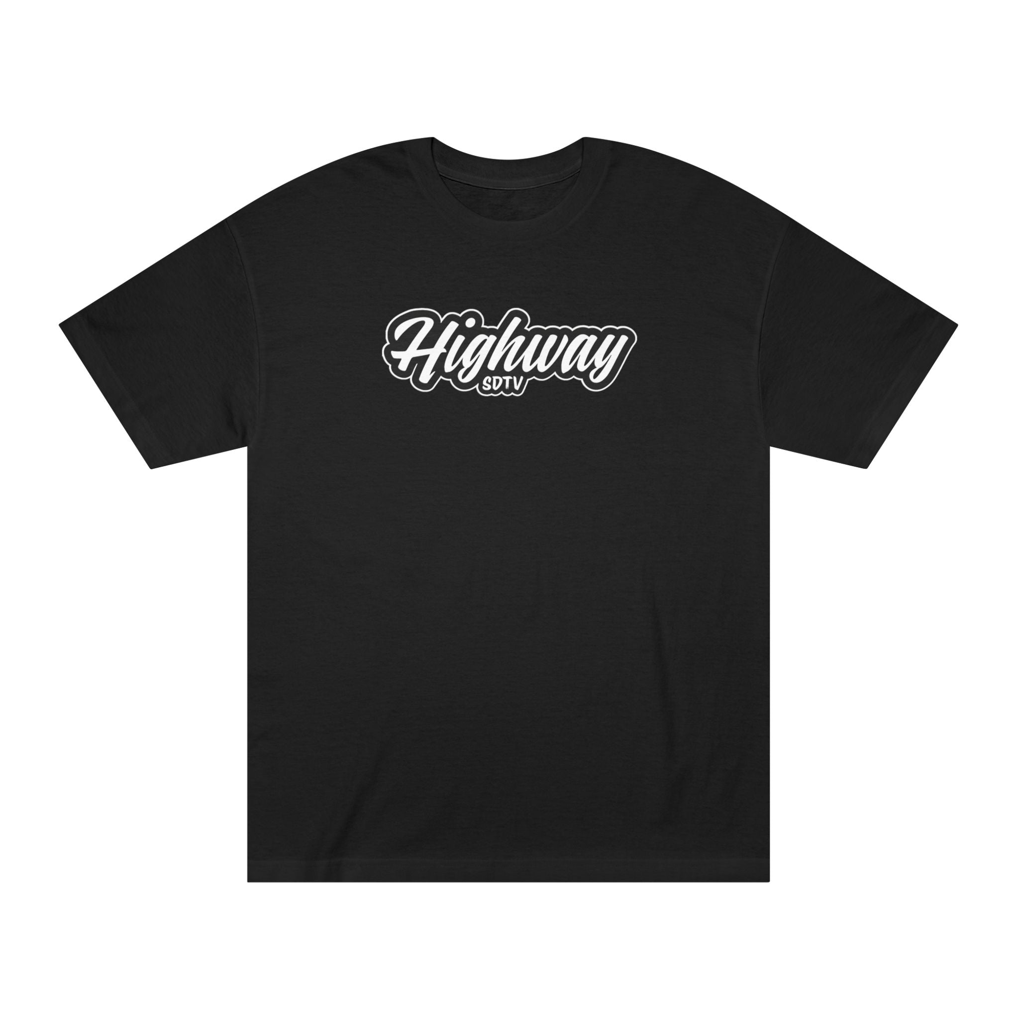 Highway Logo Tee — Retro Script 'Highway SDTV' Graphic T-Shirt