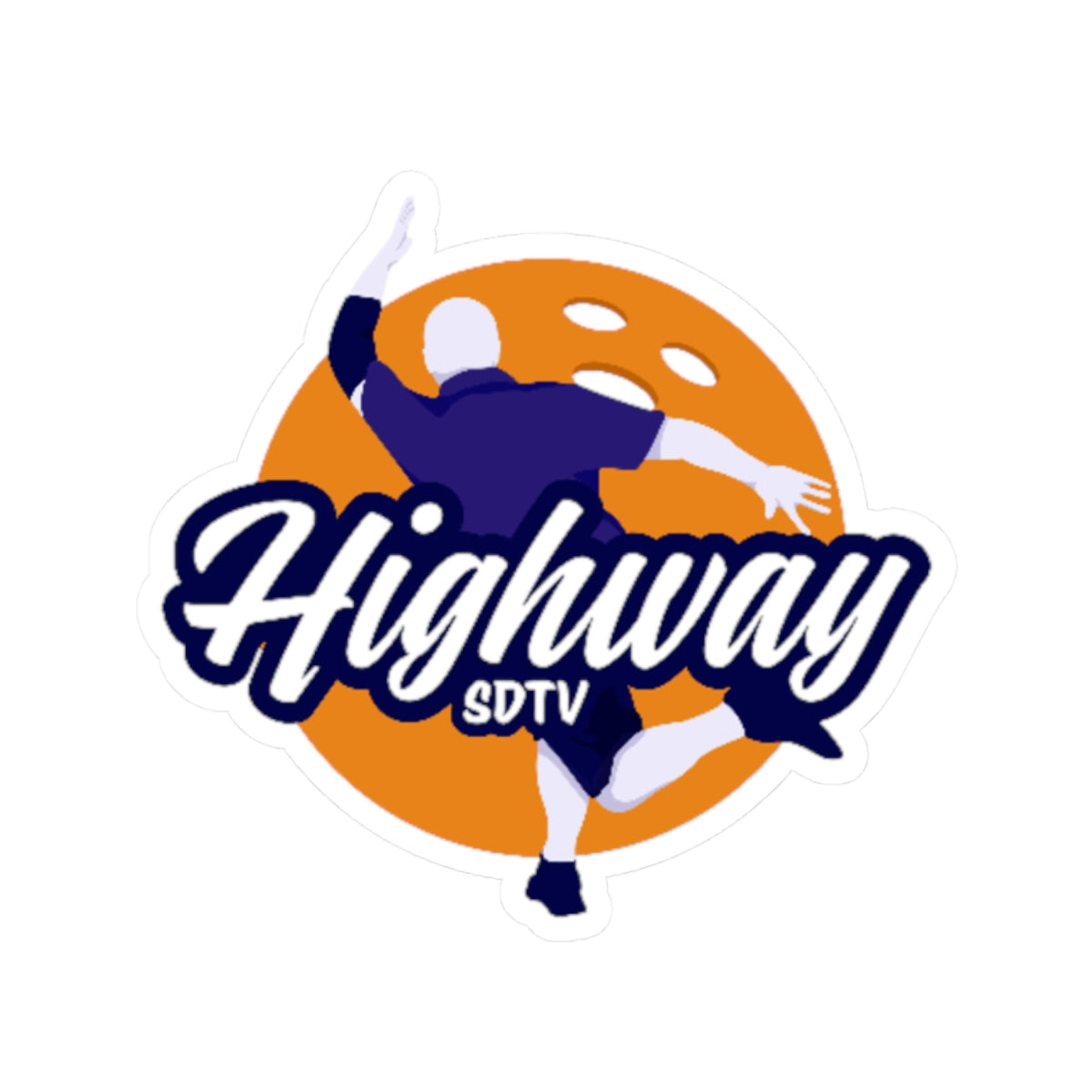 Highway SDTV Soccer Player Kiss-Cut Sticker — Sports Team Laptop Decal