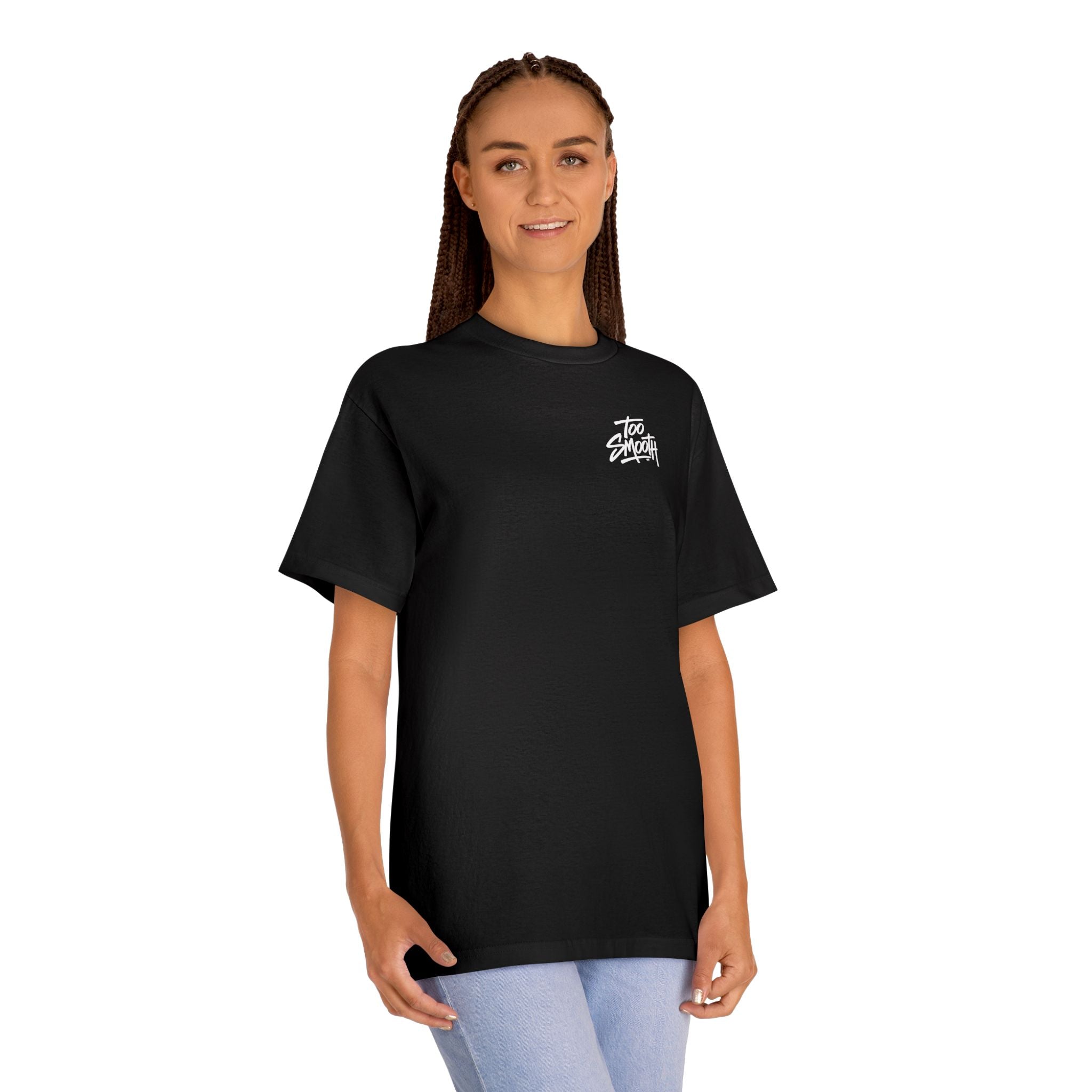 Classic Tee — Small Retro Sunset Heart Back Print