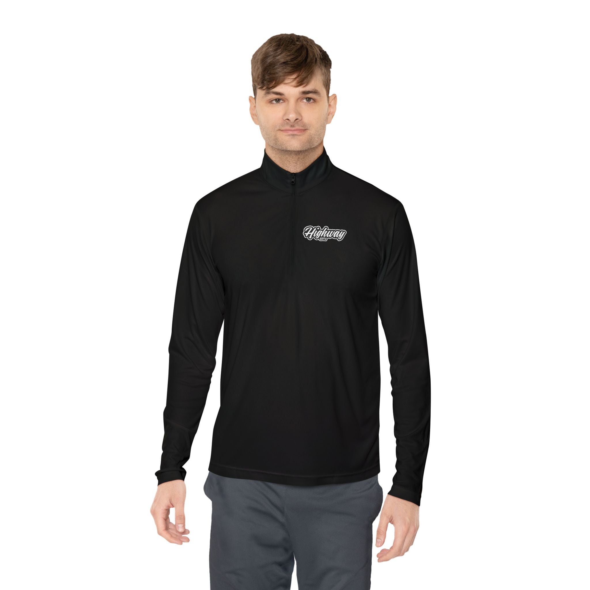 Quarter-Zip Pullover — Minimal 'Vintage' Script Chest Logo